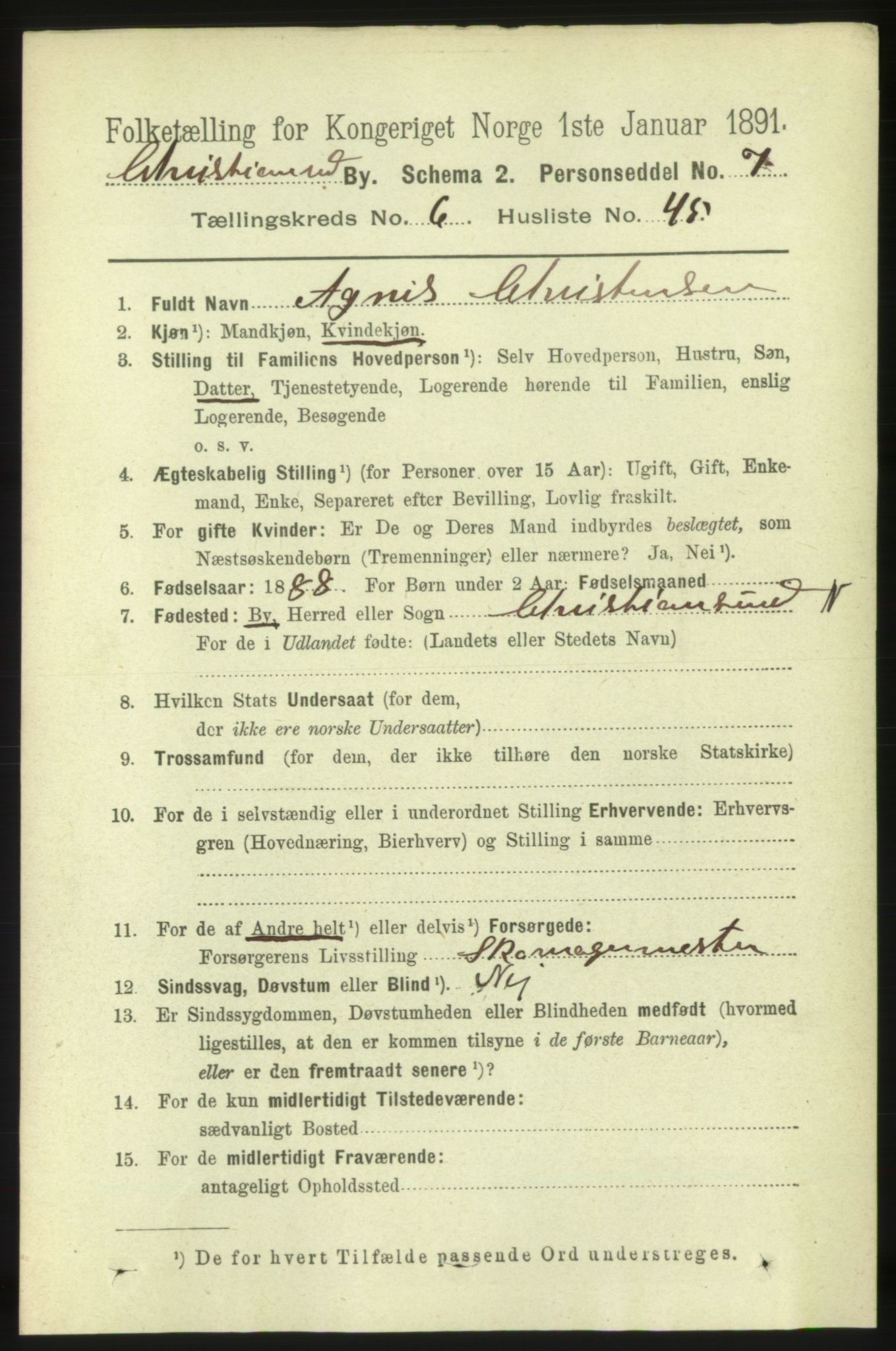 RA, 1891 census for 1503 Kristiansund, 1891, p. 5535