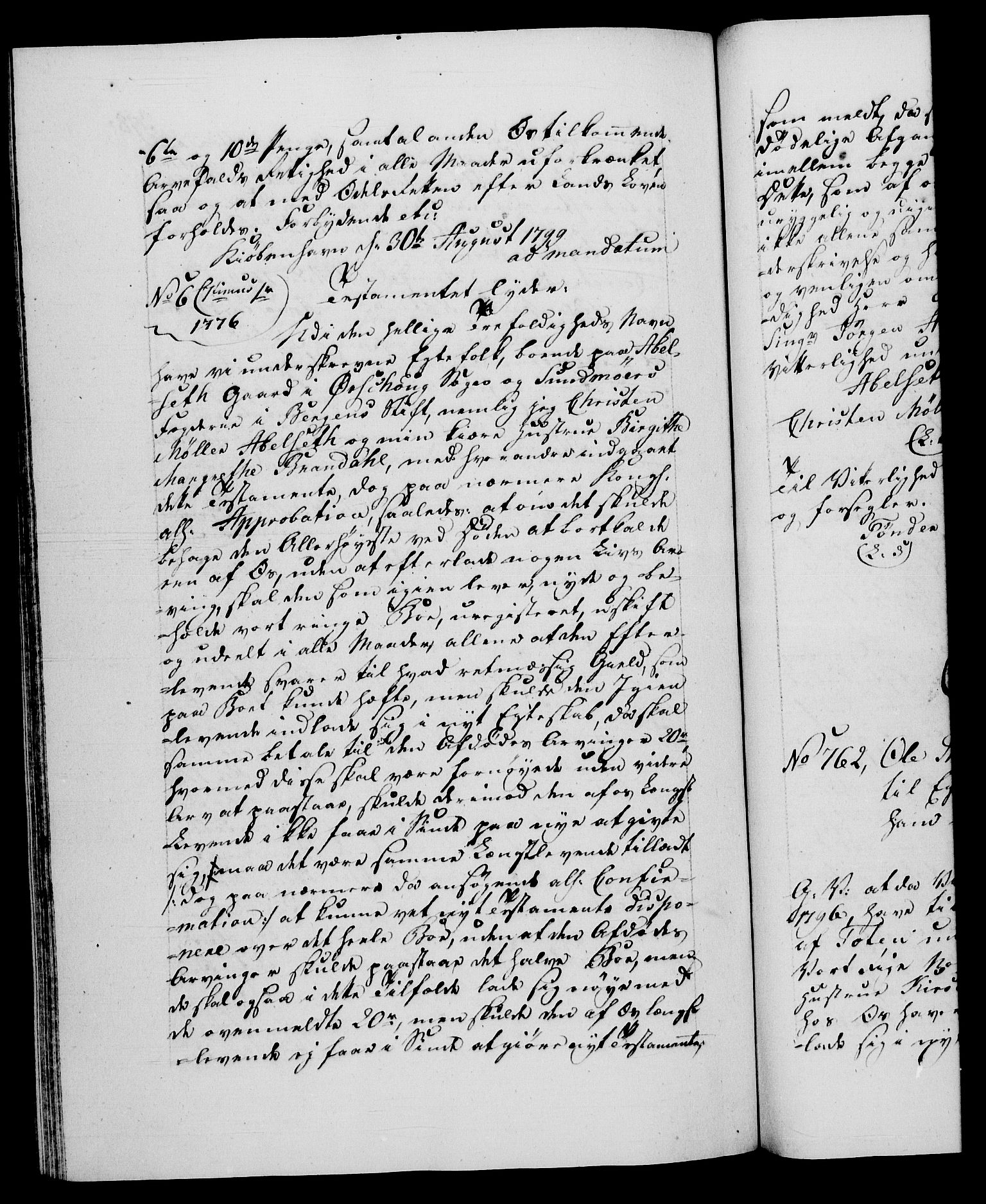 Danske Kanselli 1572-1799, AV/RA-EA-3023/F/Fc/Fca/Fcaa/L0059: Norske registre, 1799, p. 398b