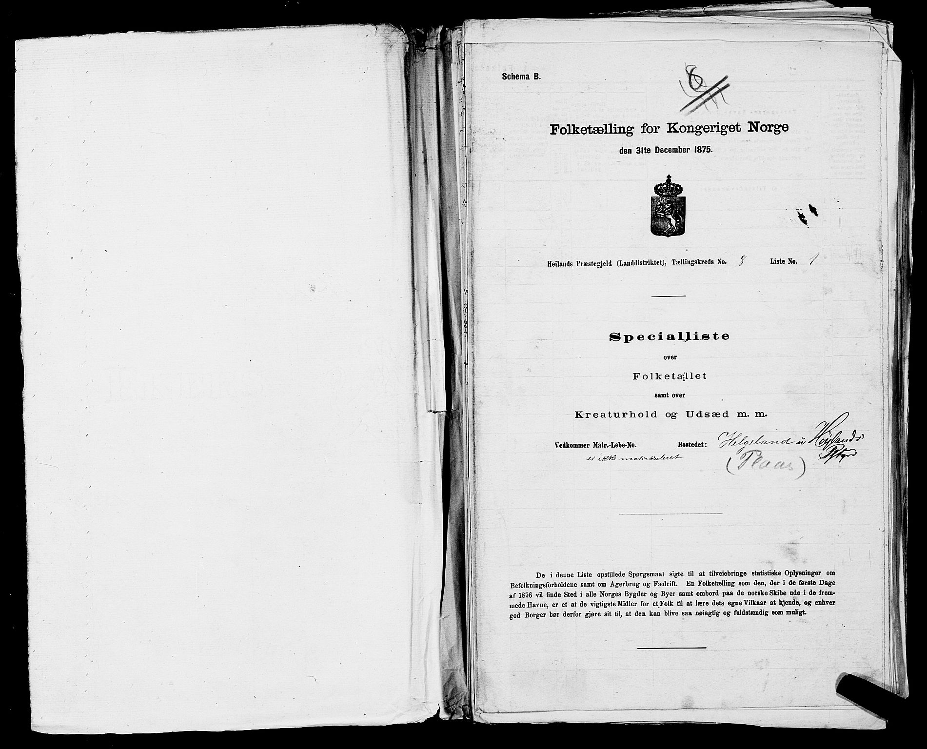 SAST, 1875 census for 1123L Høyland/Høyland, 1875, p. 1061