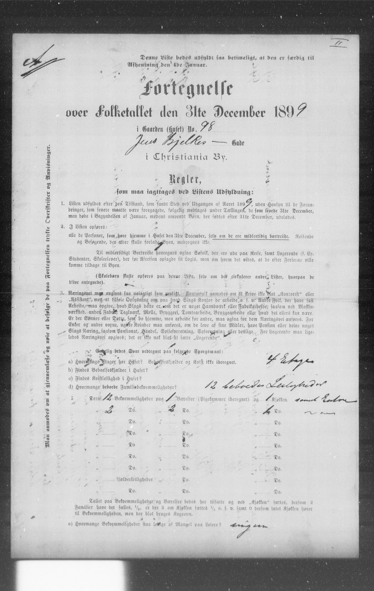 OBA, Municipal Census 1899 for Kristiania, 1899, p. 6083