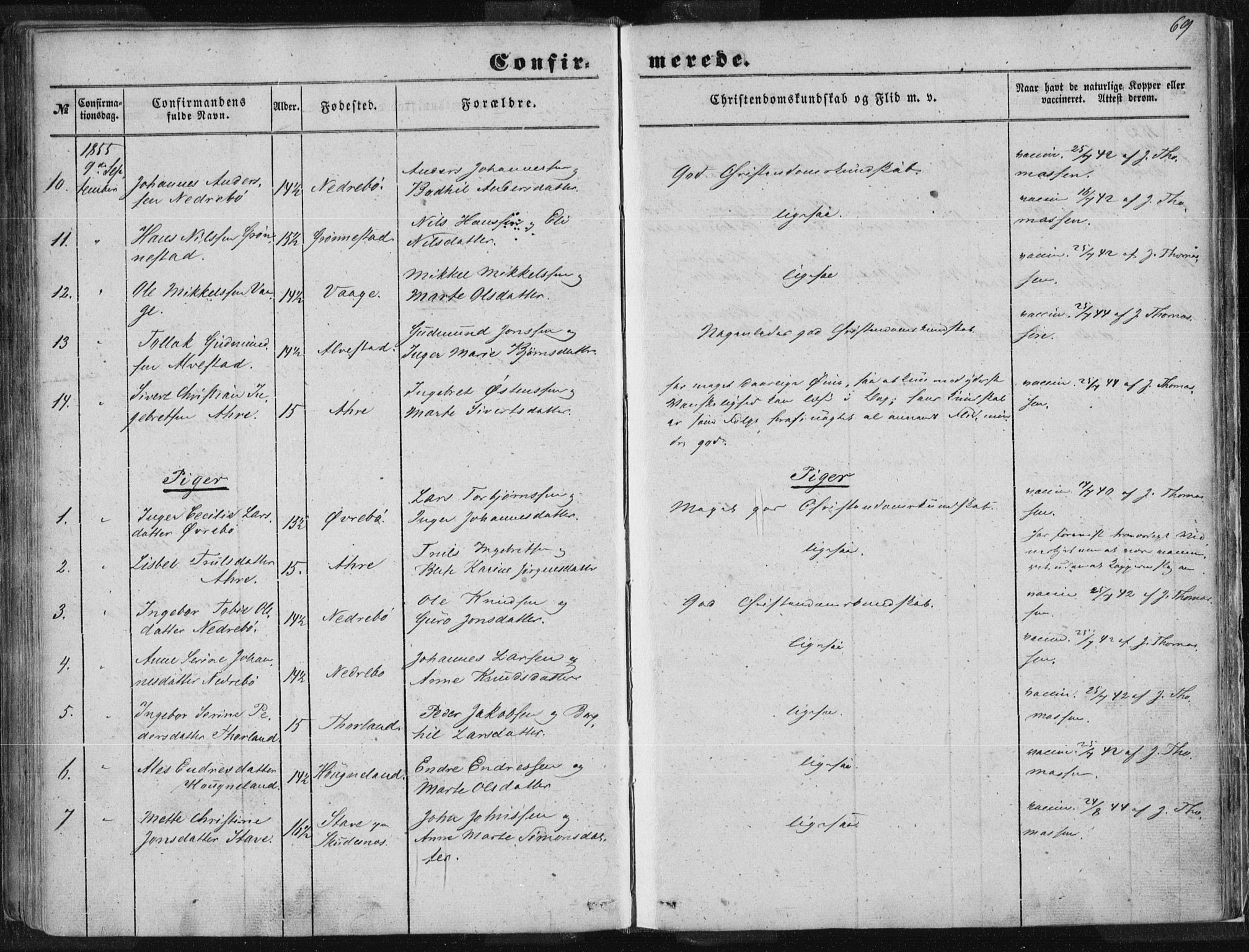 Tysvær sokneprestkontor, AV/SAST-A -101864/H/Ha/Haa/L0002: Parish register (official) no. A 2, 1847-1856, p. 69