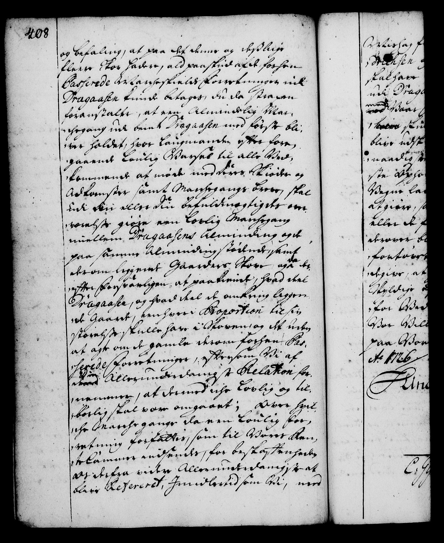Rentekammeret, Kammerkanselliet, RA/EA-3111/G/Gg/Gga/L0002: Norsk ekspedisjonsprotokoll med register (merket RK 53.2), 1723-1727, p. 408