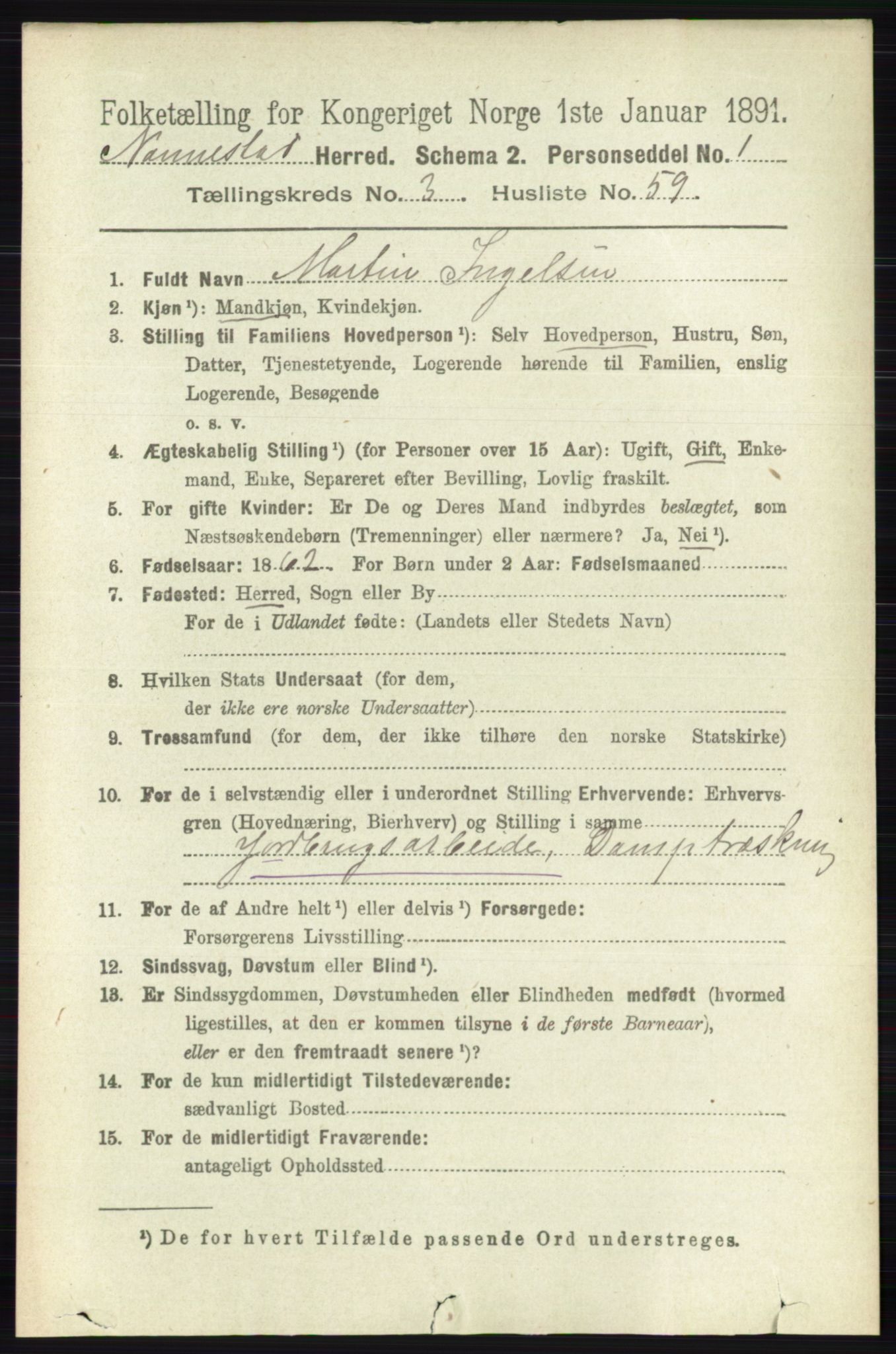 RA, 1891 census for 0238 Nannestad, 1891, p. 1811
