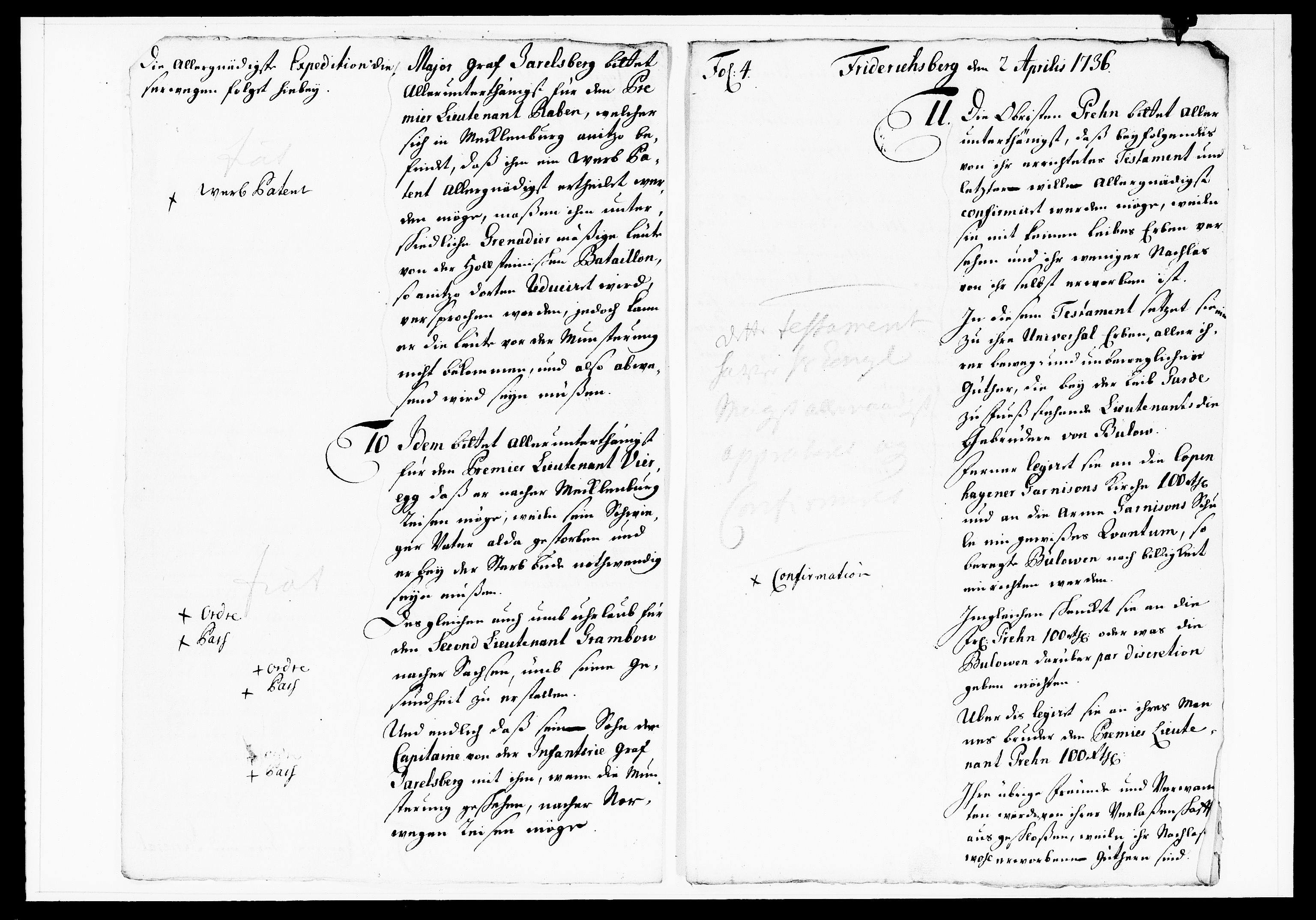 Krigskollegiet, Krigskancelliet, DRA/A-0006/-/1130-1137: Refererede sager, 1736, p. 128
