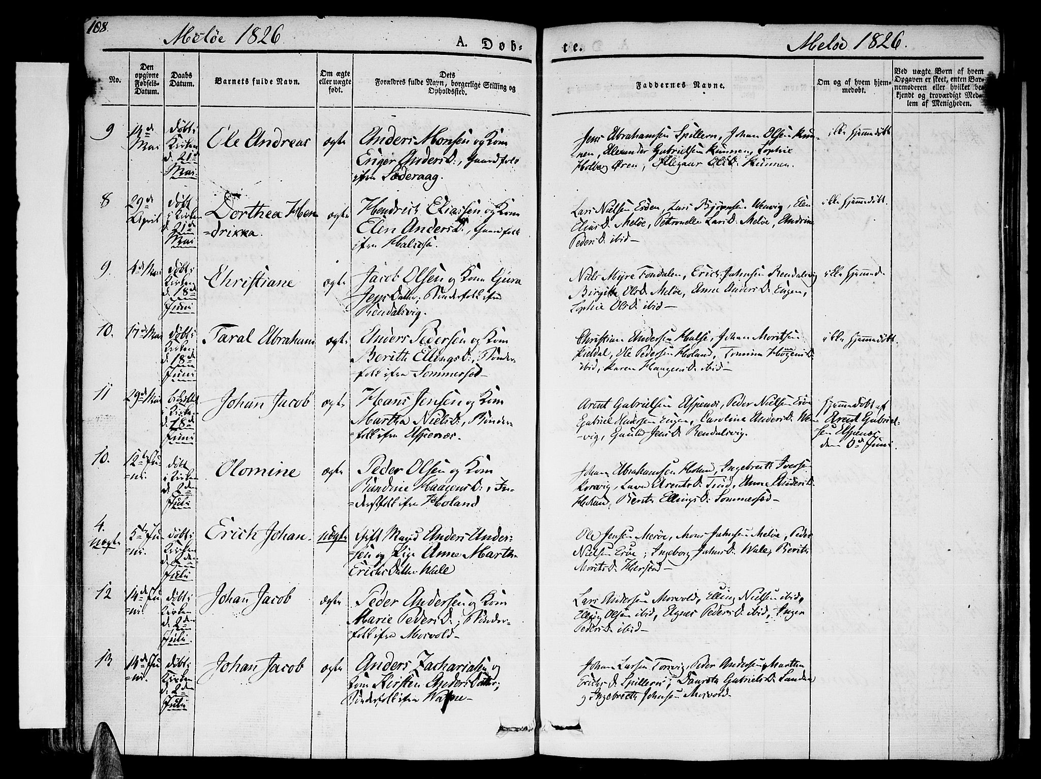 Ministerialprotokoller, klokkerbøker og fødselsregistre - Nordland, SAT/A-1459/841/L0598: Parish register (official) no. 841A06 /2, 1825-1844, p. 108