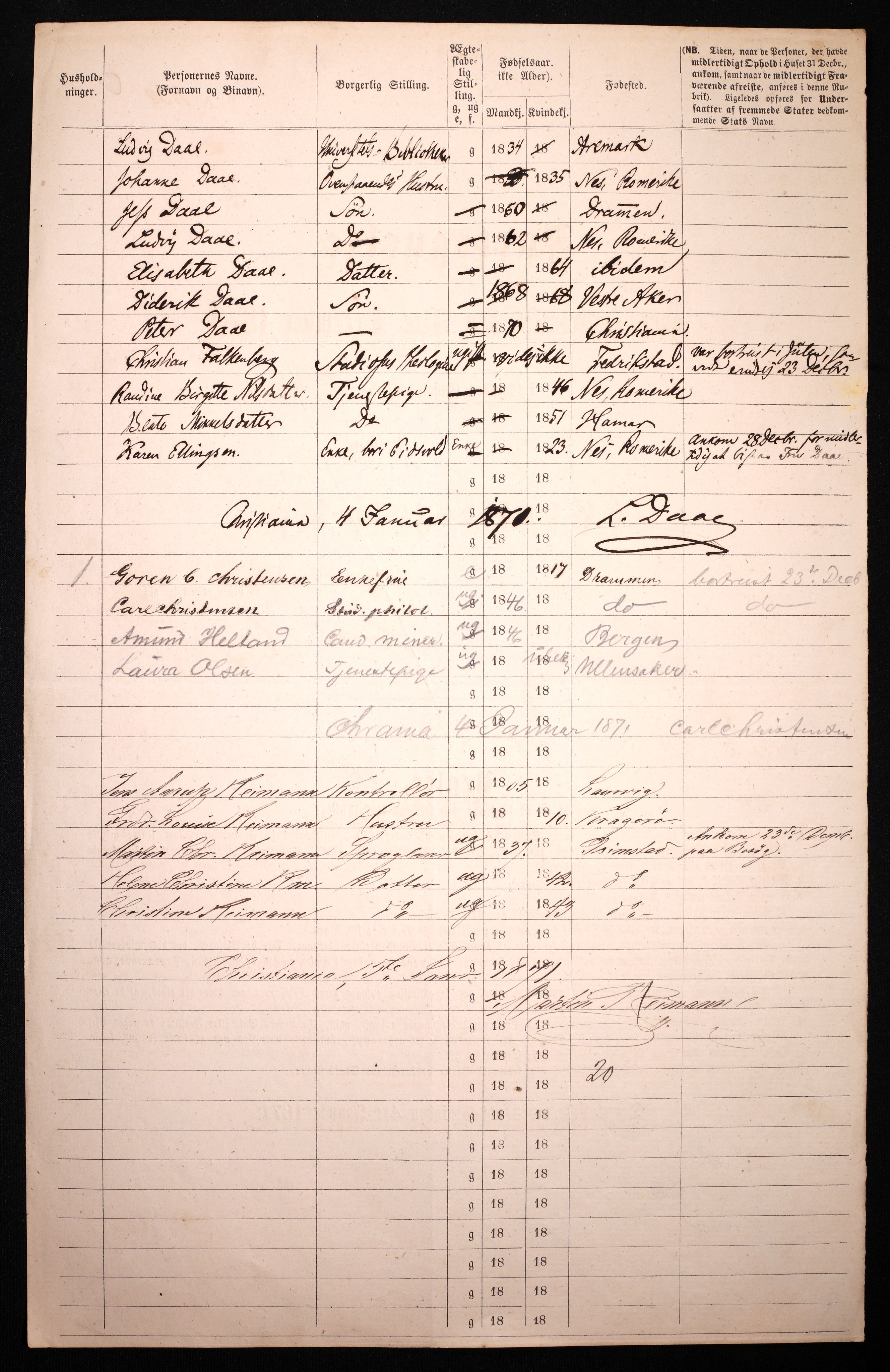 RA, 1870 census for 0301 Kristiania, 1870, p. 351