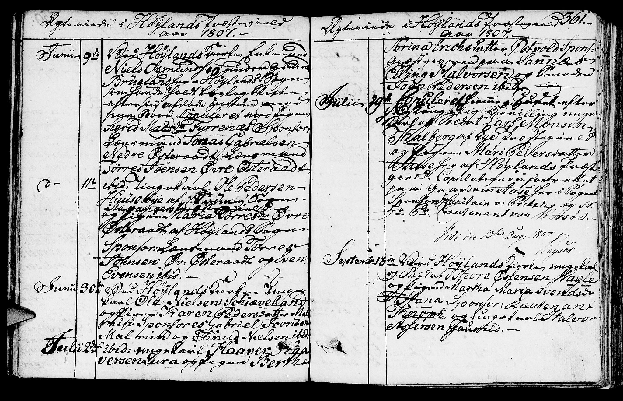 Høyland sokneprestkontor, AV/SAST-A-101799/001/30BA/L0005: Parish register (official) no. A 5, 1804-1815, p. 361