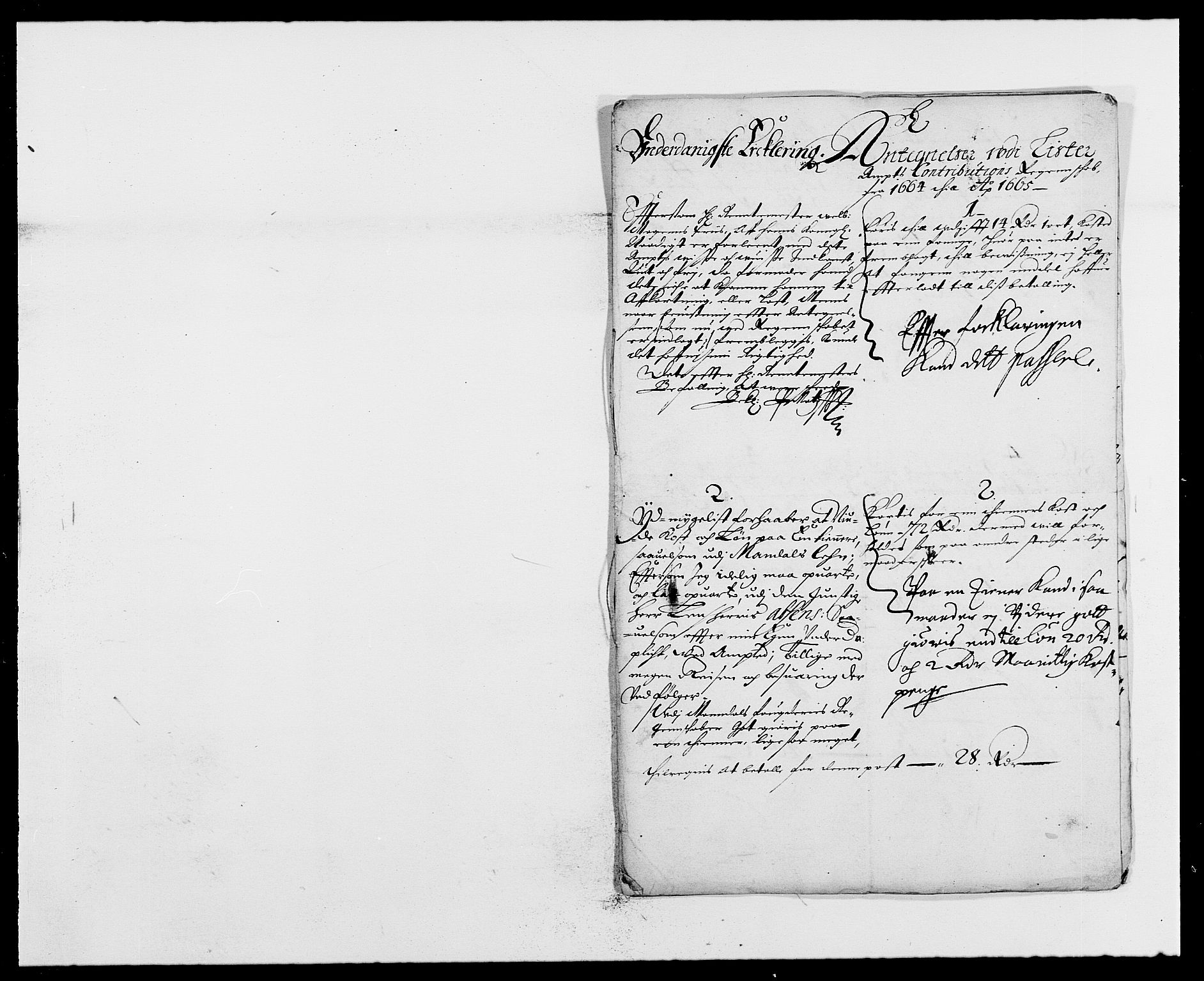 Rentekammeret inntil 1814, Reviderte regnskaper, Fogderegnskap, RA/EA-4092/R41/L2523: Fogderegnskap Lista, 1663-1664, p. 411