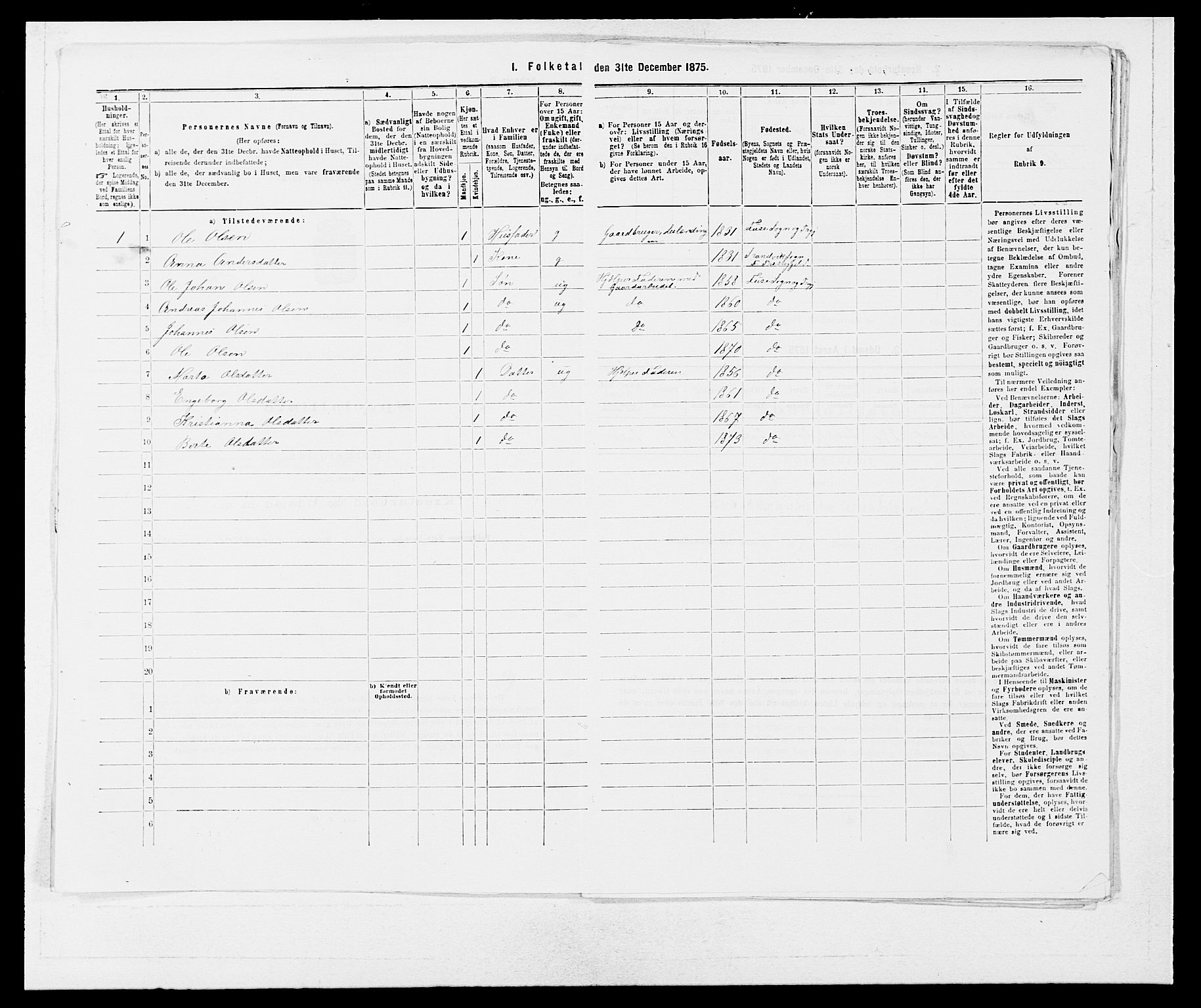 SAB, 1875 census for 1241P Fusa, 1875, p. 138