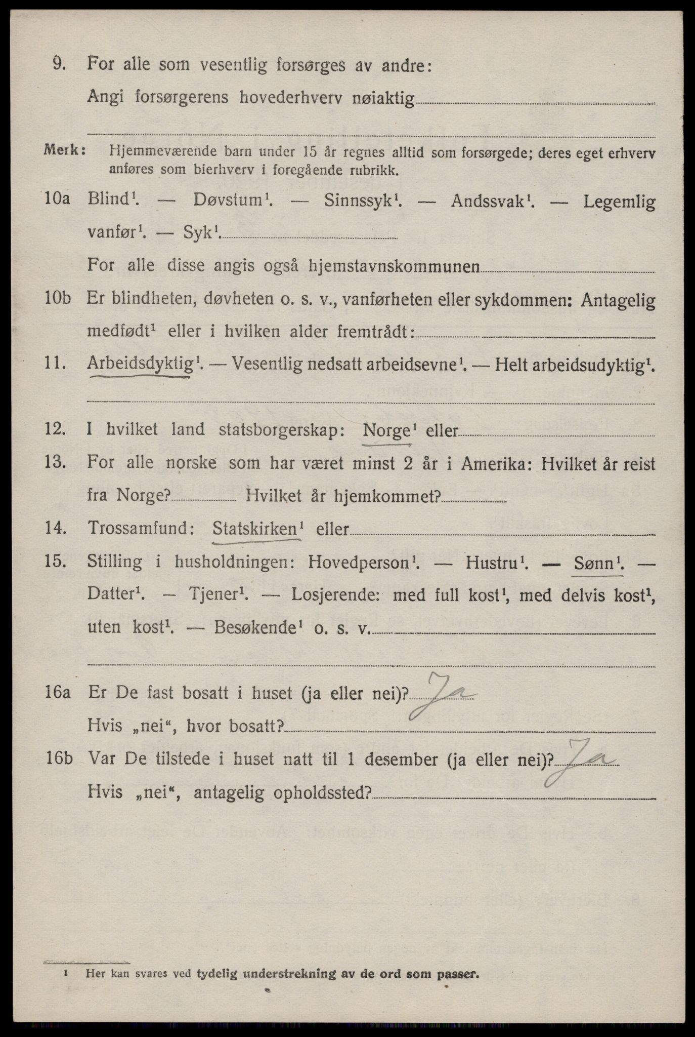 SAST, 1920 census for Årdal, 1920, p. 1483