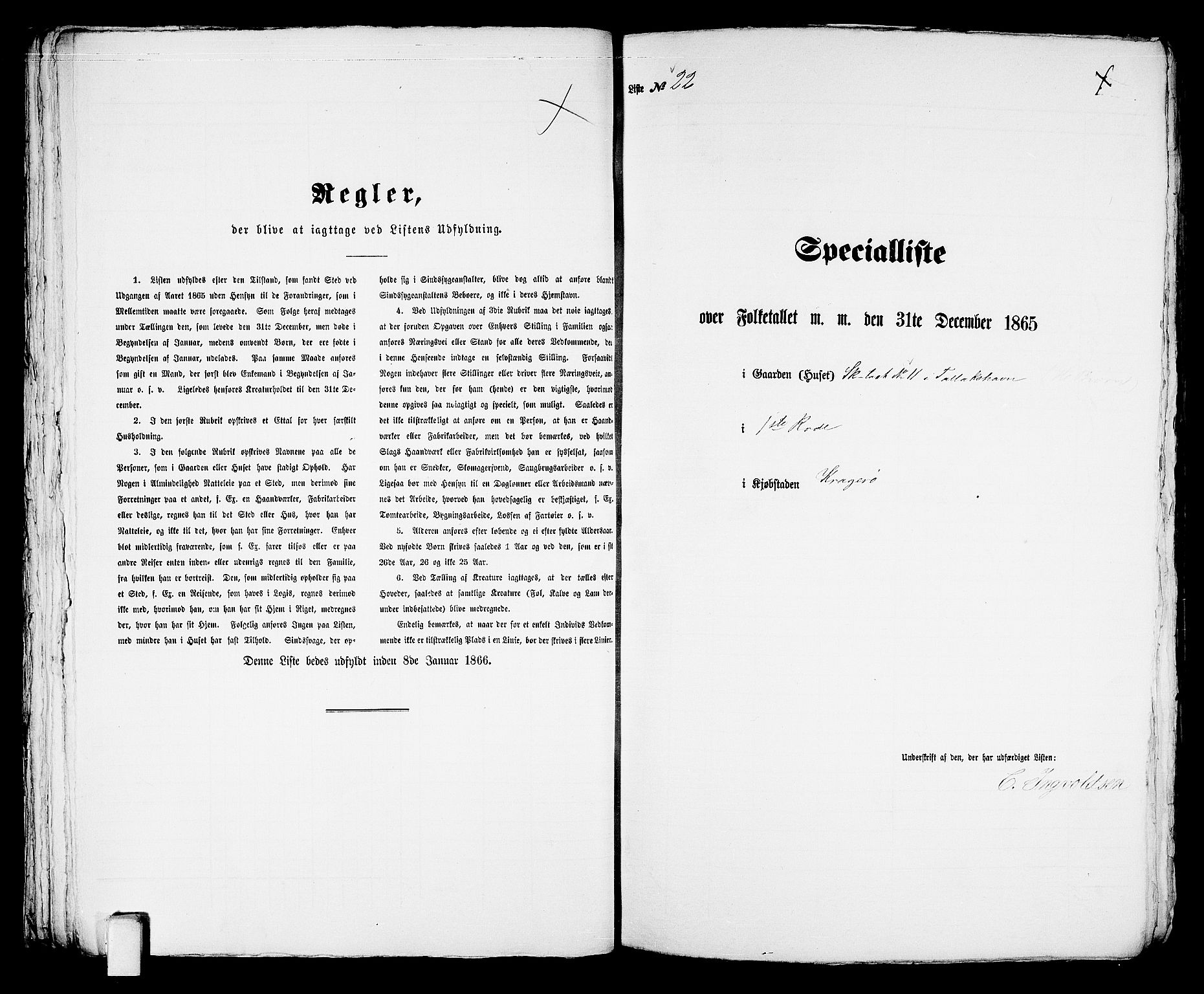 RA, 1865 census for Kragerø/Kragerø, 1865, p. 53