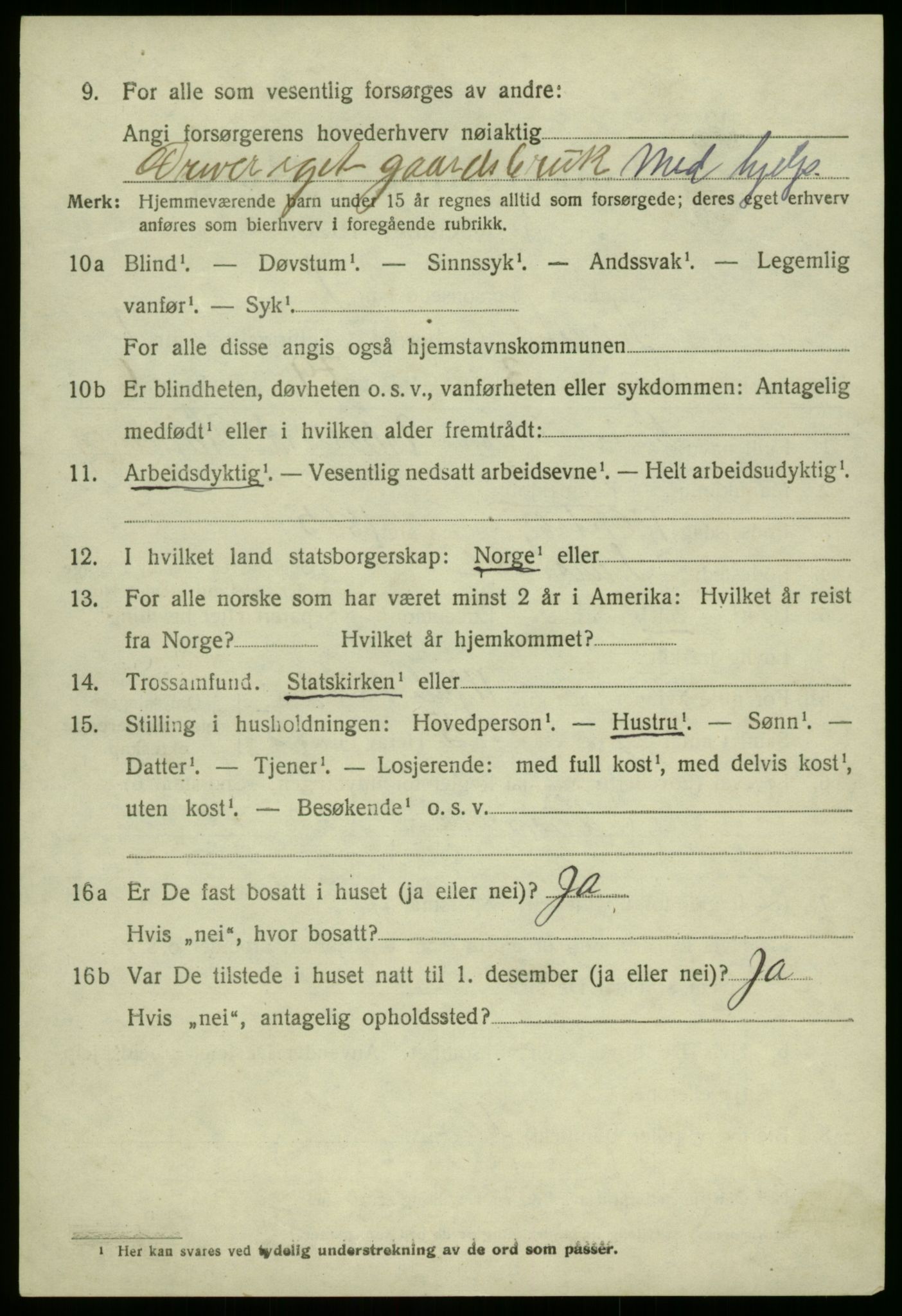 SAB, 1920 census for Naustdal, 1920, p. 1288