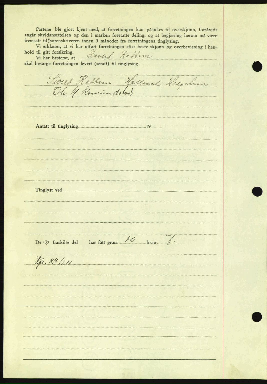 Nordmøre sorenskriveri, SAT/A-4132/1/2/2Ca: Mortgage book no. A96, 1943-1944, Diary no: : 2592/1943