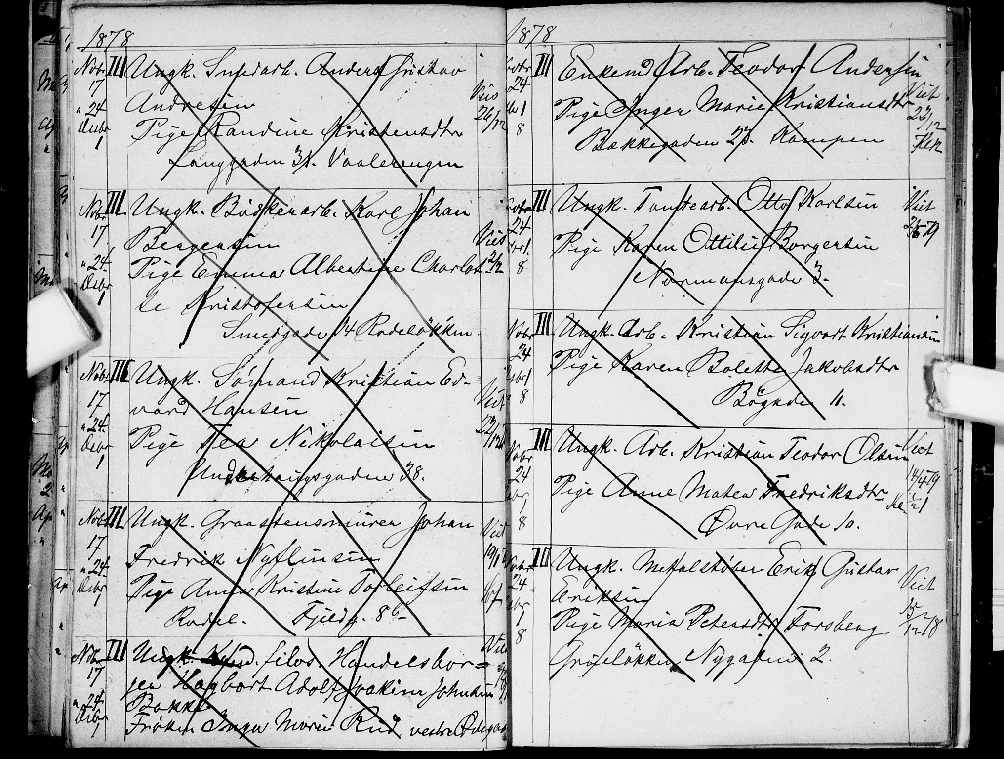 Østre Aker prestekontor Kirkebøker, AV/SAO-A-10840/H/Ha/L0003: Banns register no. I 3, 1873-1878