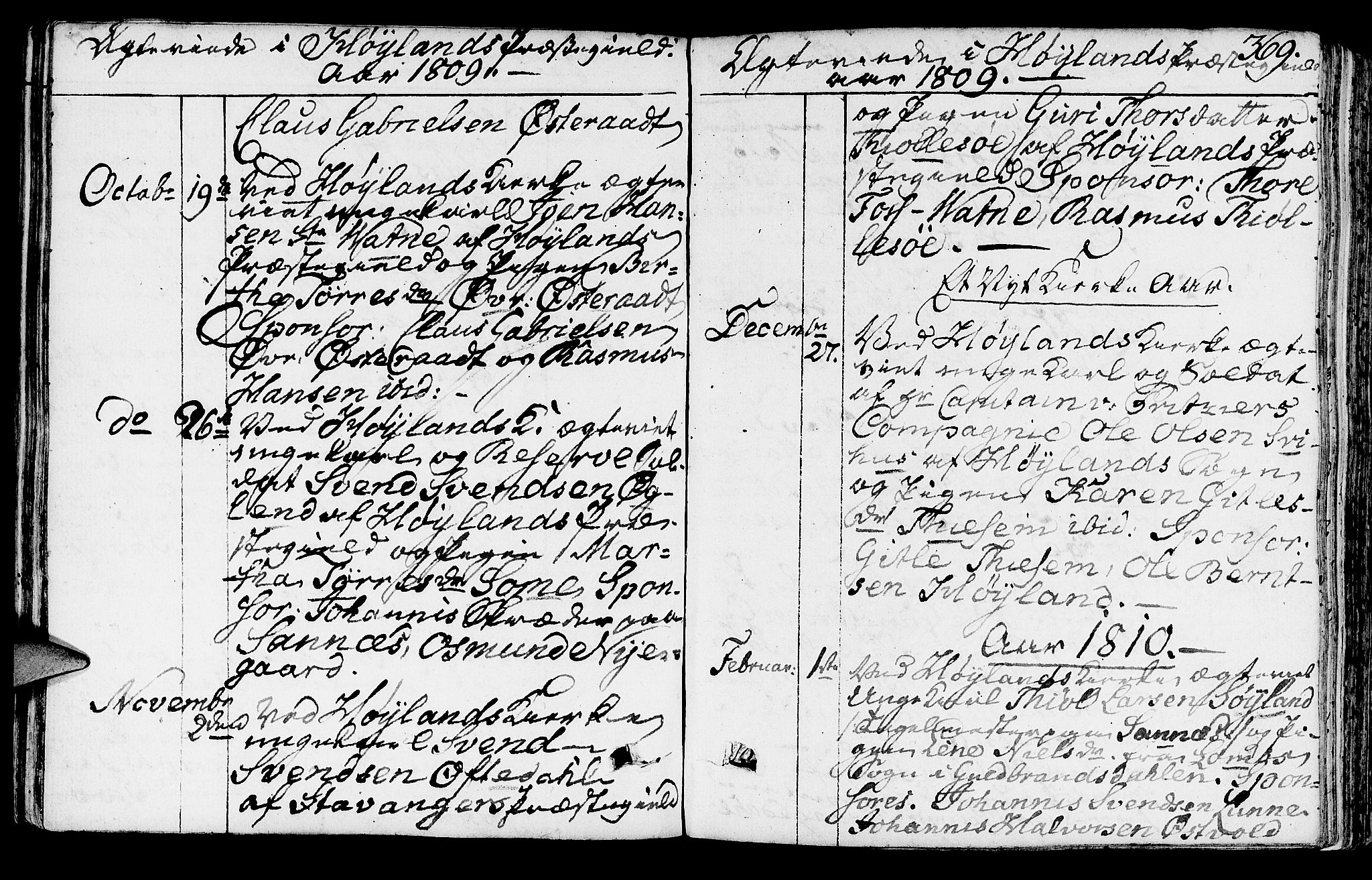 Høyland sokneprestkontor, SAST/A-101799/001/30BA/L0005: Parish register (official) no. A 5, 1804-1815, p. 369