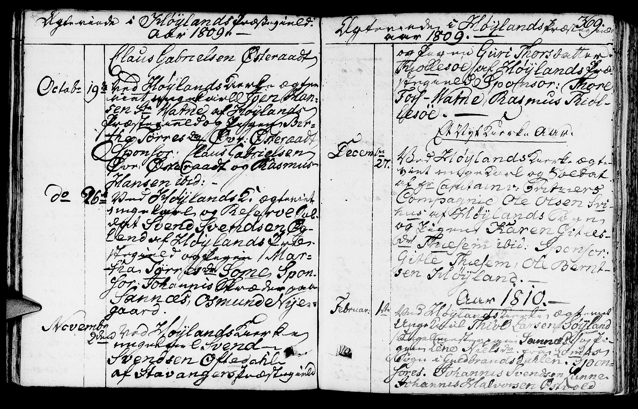 Høyland sokneprestkontor, AV/SAST-A-101799/001/30BA/L0005: Parish register (official) no. A 5, 1804-1815, p. 369