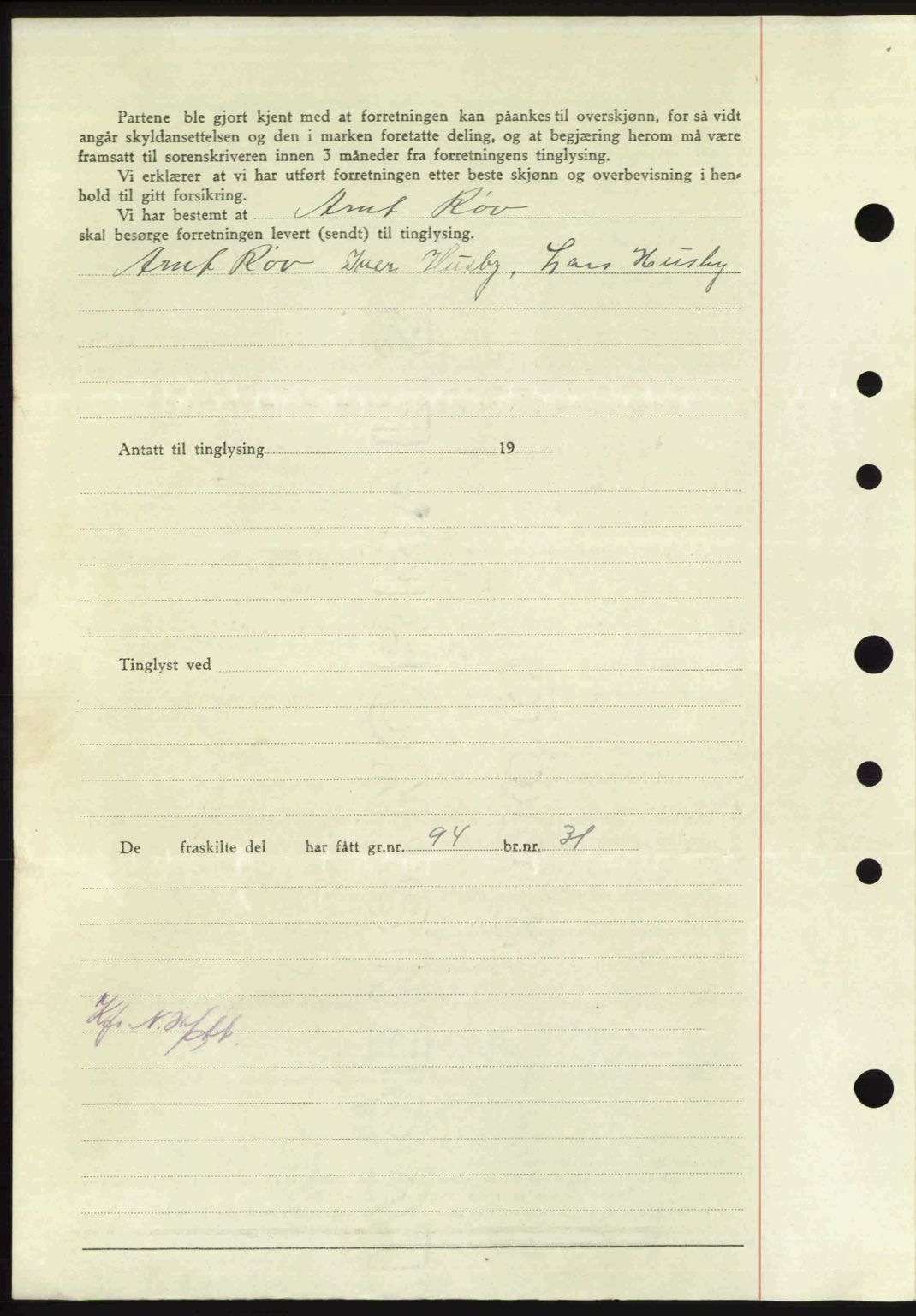 Nordmøre sorenskriveri, AV/SAT-A-4132/1/2/2Ca: Mortgage book no. A103, 1946-1947, Diary no: : 2238/1946