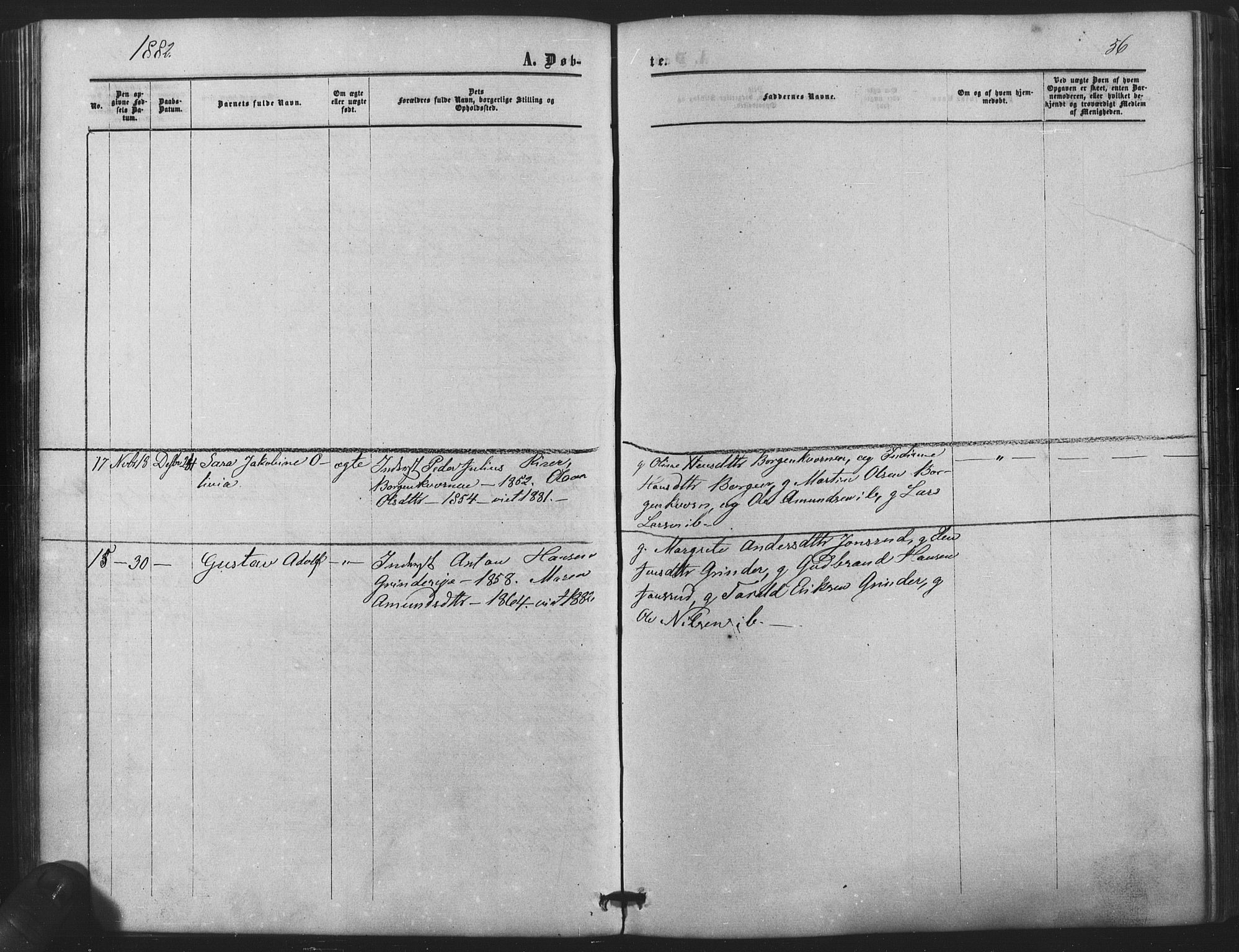 Nes prestekontor Kirkebøker, AV/SAO-A-10410/F/Fb/L0001: Parish register (official) no. II 1, 1859-1882, p. 56
