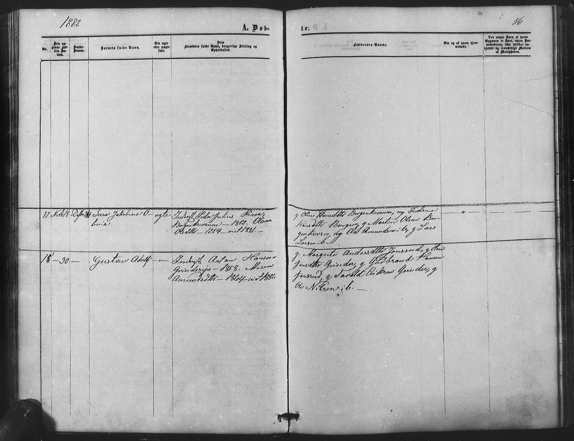 Nes prestekontor Kirkebøker, SAO/A-10410/F/Fb/L0001: Parish register (official) no. II 1, 1859-1882, p. 56