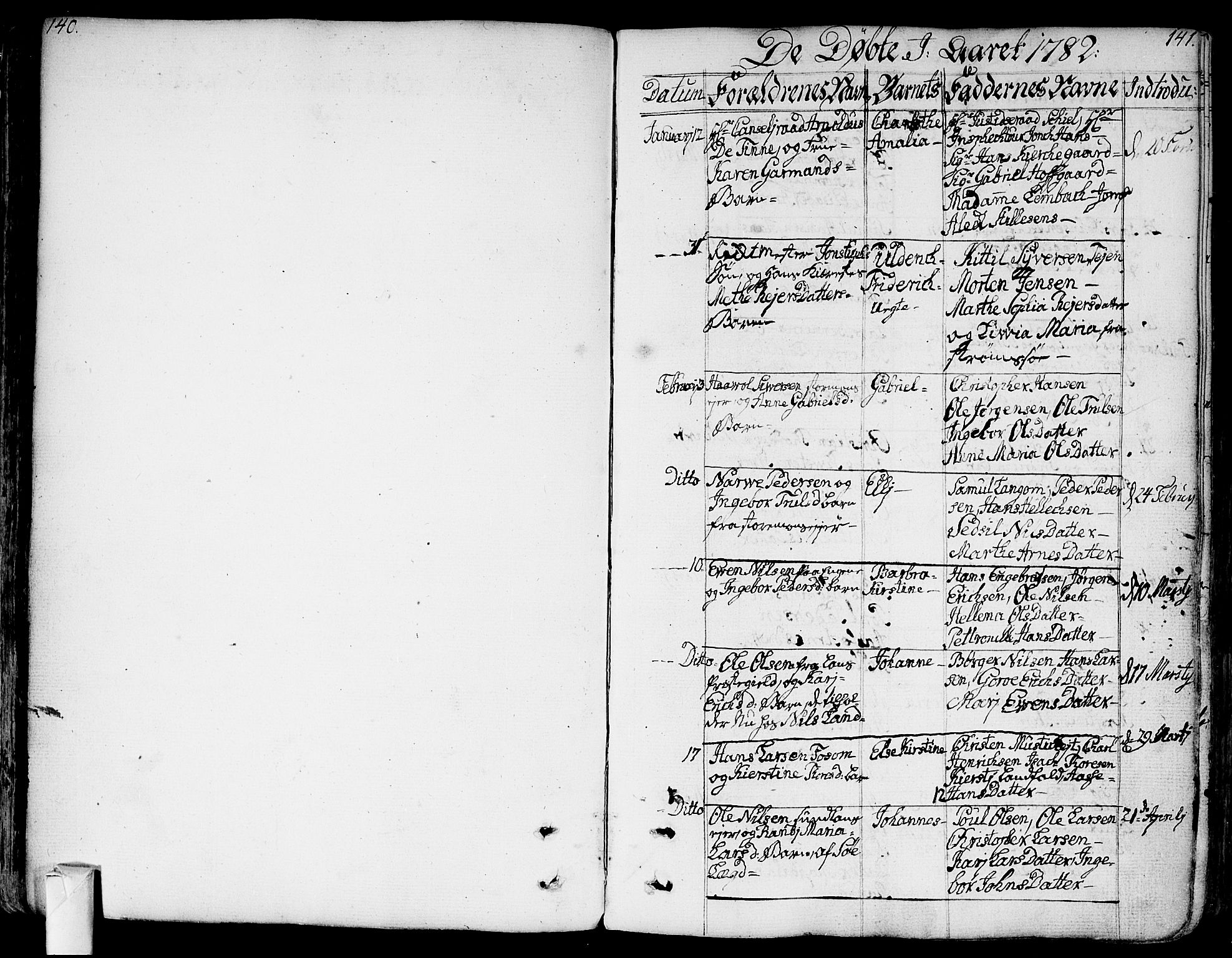 Bragernes kirkebøker, AV/SAKO-A-6/F/Fa/L0006a: Parish register (official) no. I 6, 1782-1814, p. 140-141