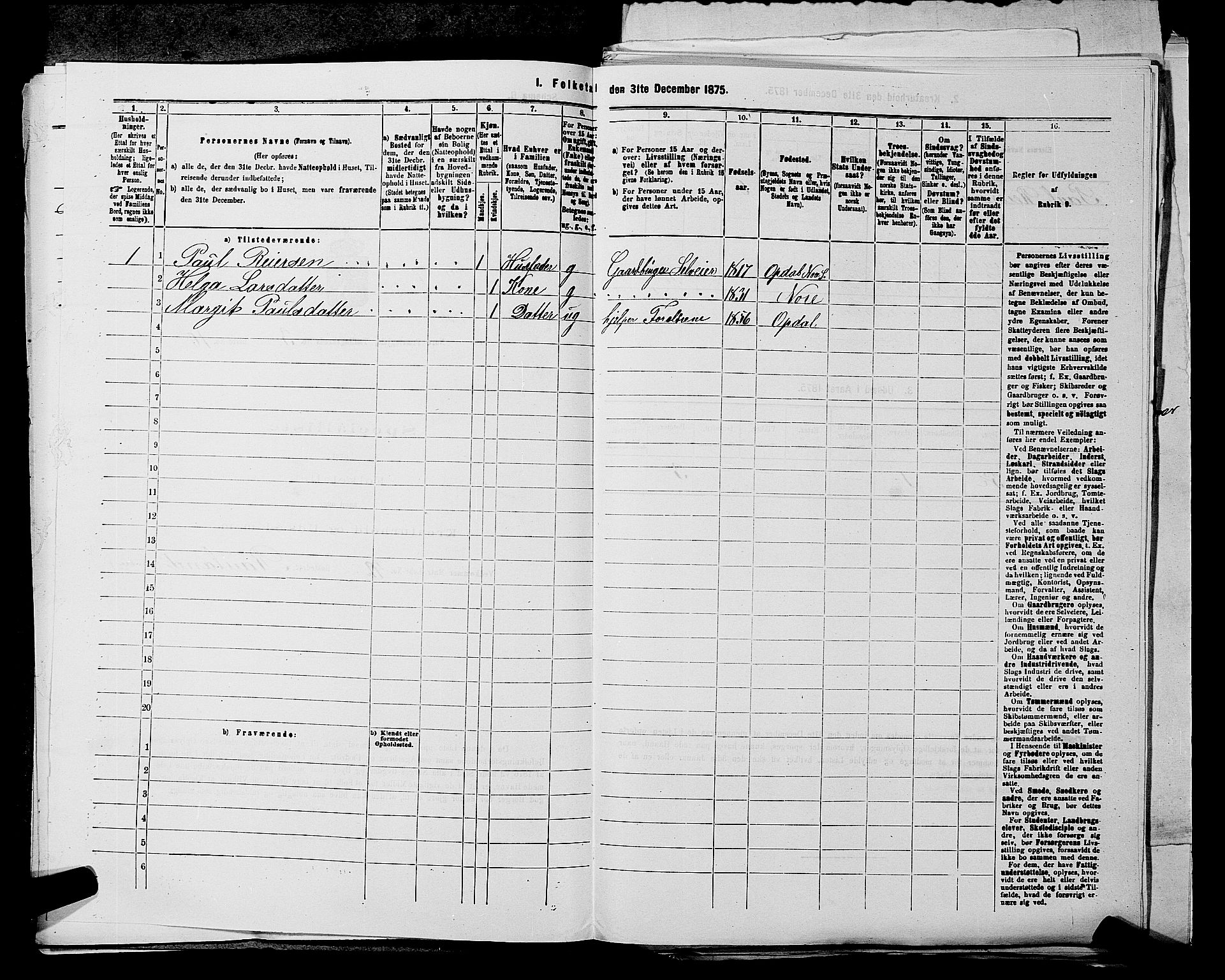 SAKO, 1875 census for 0633P Nore, 1875, p. 432