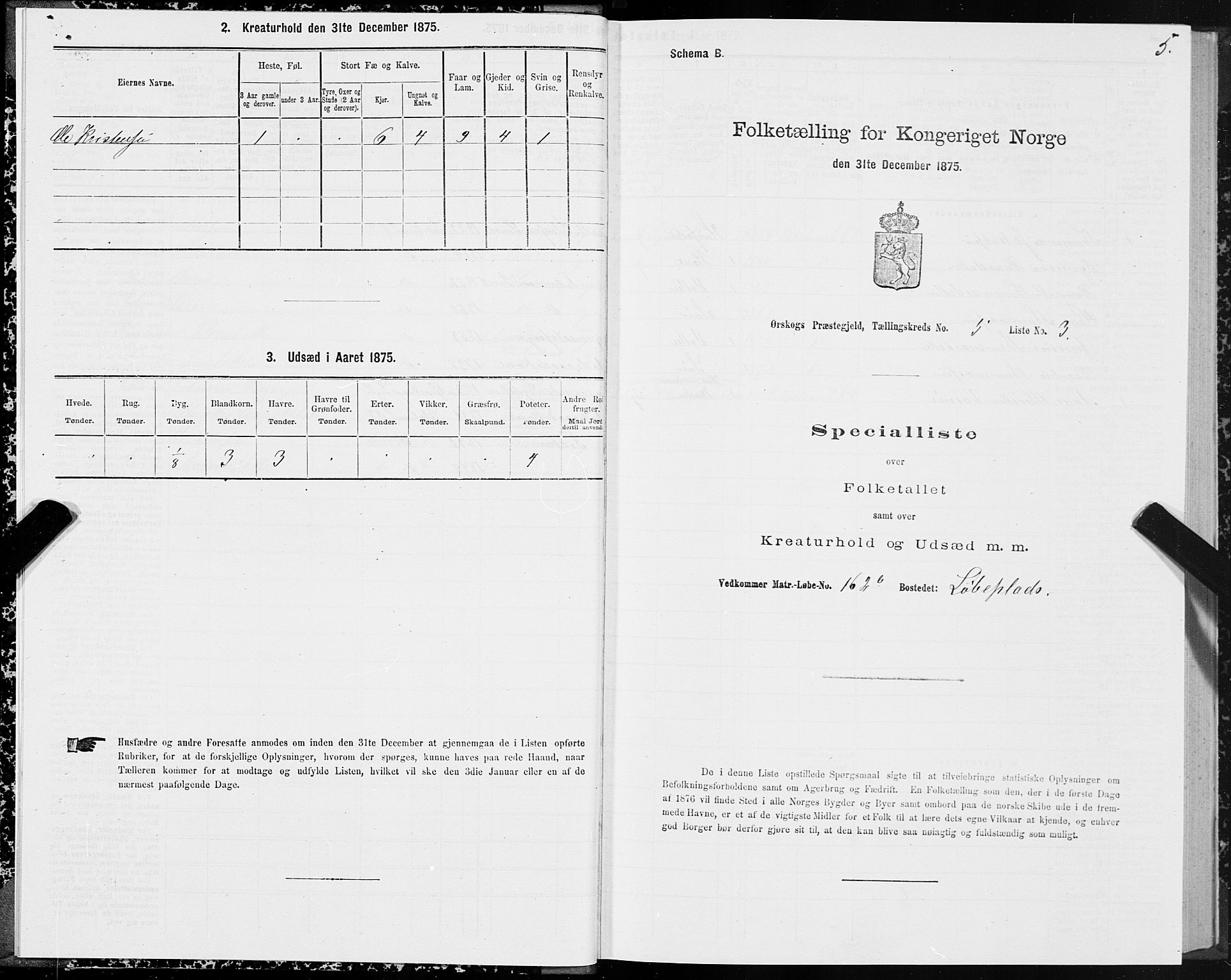 SAT, 1875 census for 1527P Ørskog, 1875, p. 4005