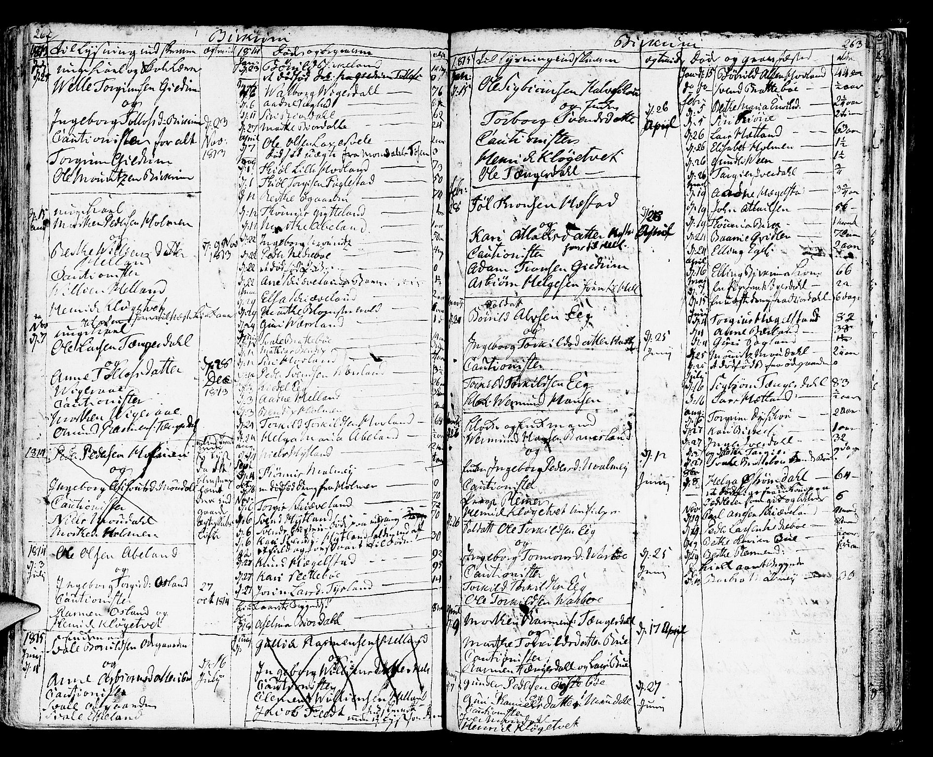 Helleland sokneprestkontor, SAST/A-101810: Parish register (official) no. A 3 /2, 1791-1817, p. 262-263