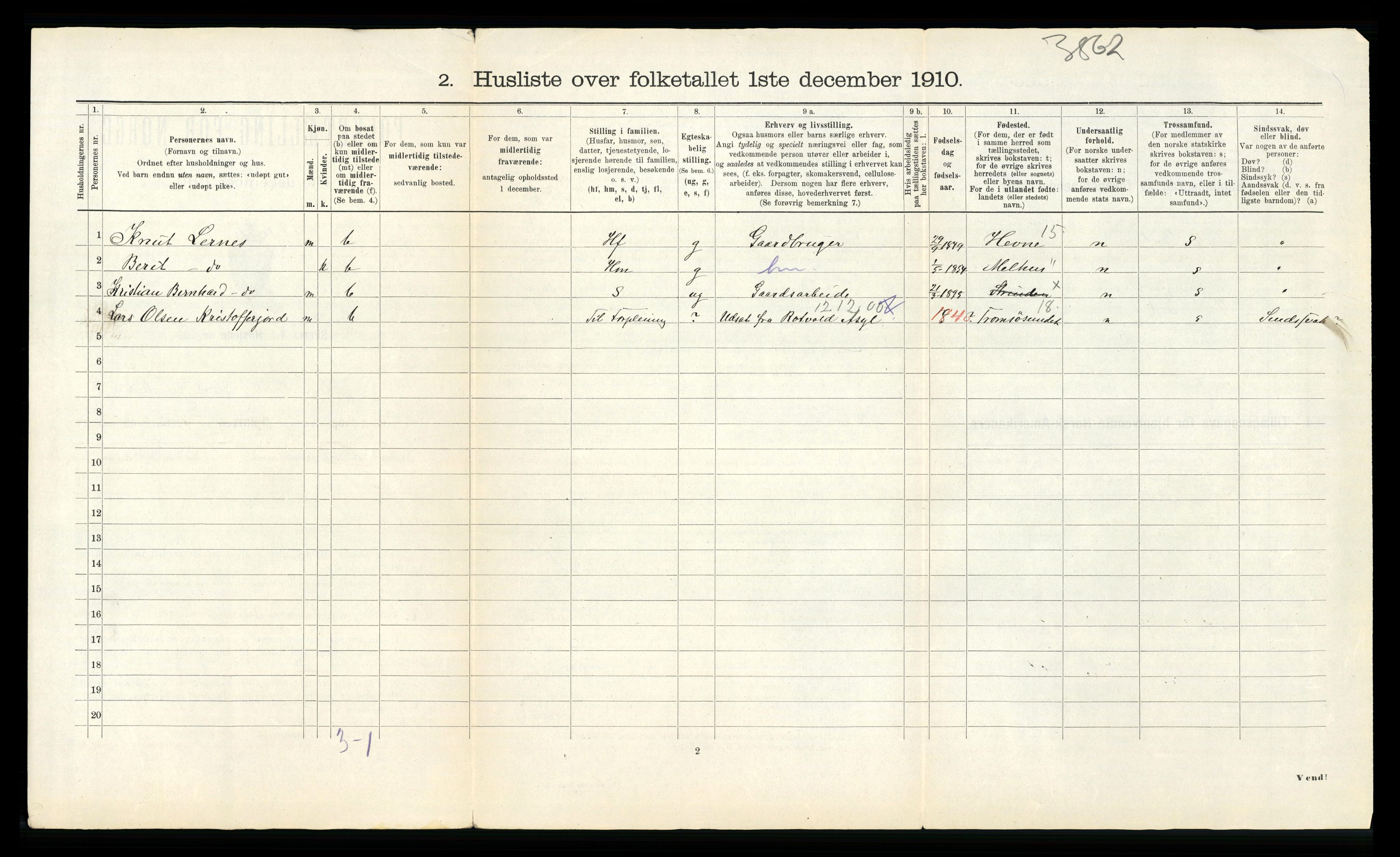 RA, 1910 census for Strinda, 1910, p. 741