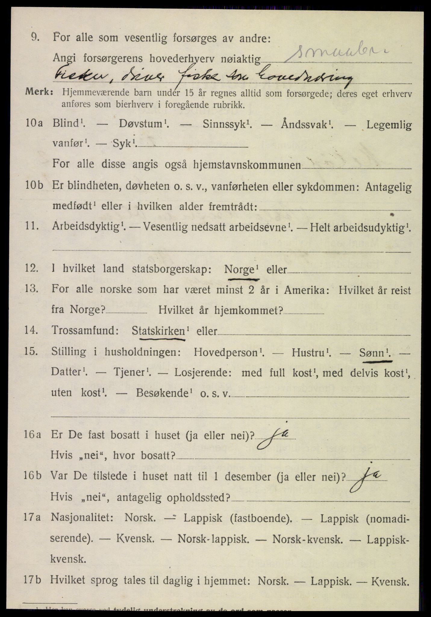 SAT, 1920 census for Meløy, 1920, p. 2134