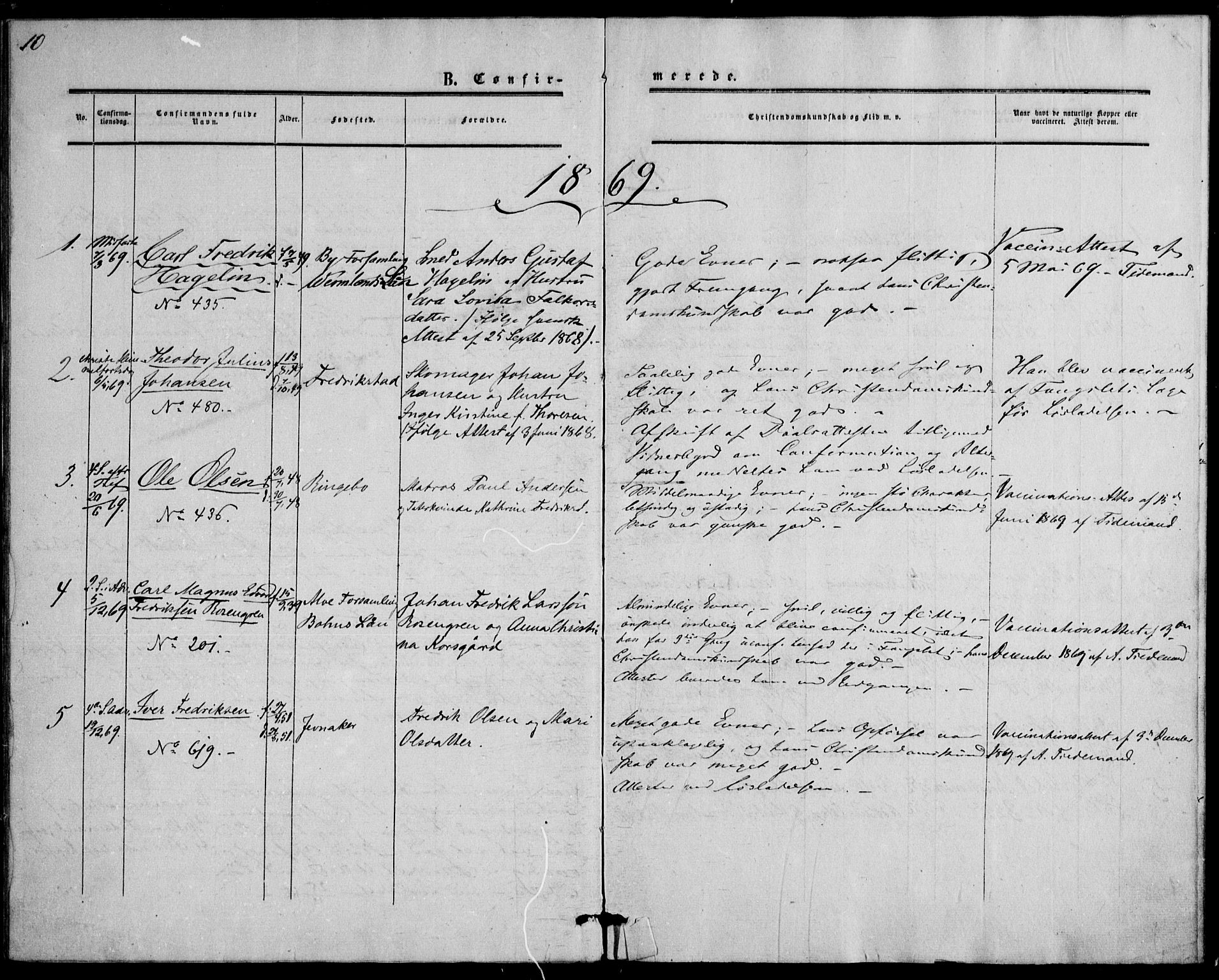 Botsfengslet prestekontor kirkebøker, SAO/A-11688a: Parish register (official) no. 1, 1853-1880, p. 10