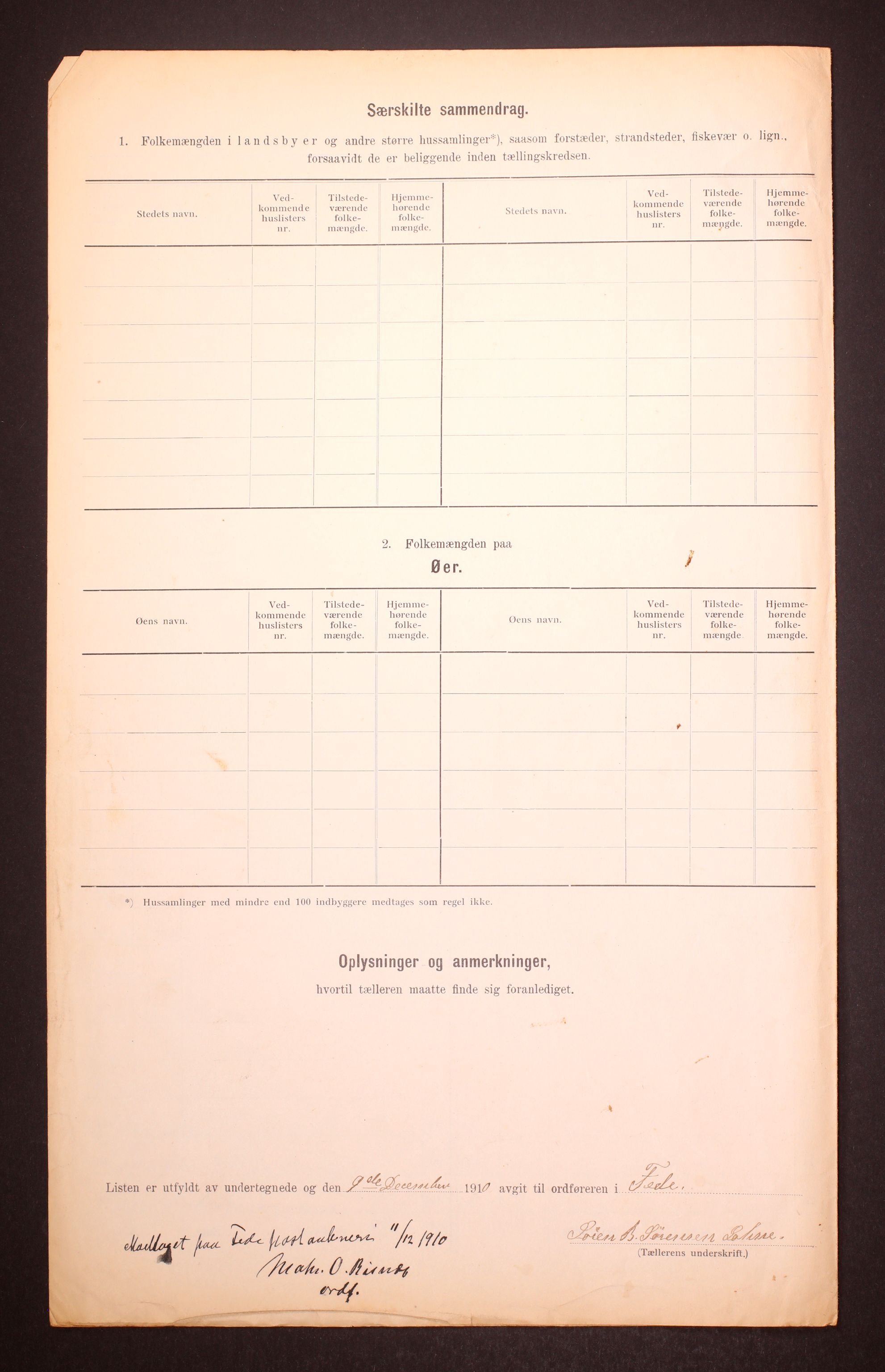 RA, 1910 census for Feda, 1910, p. 6