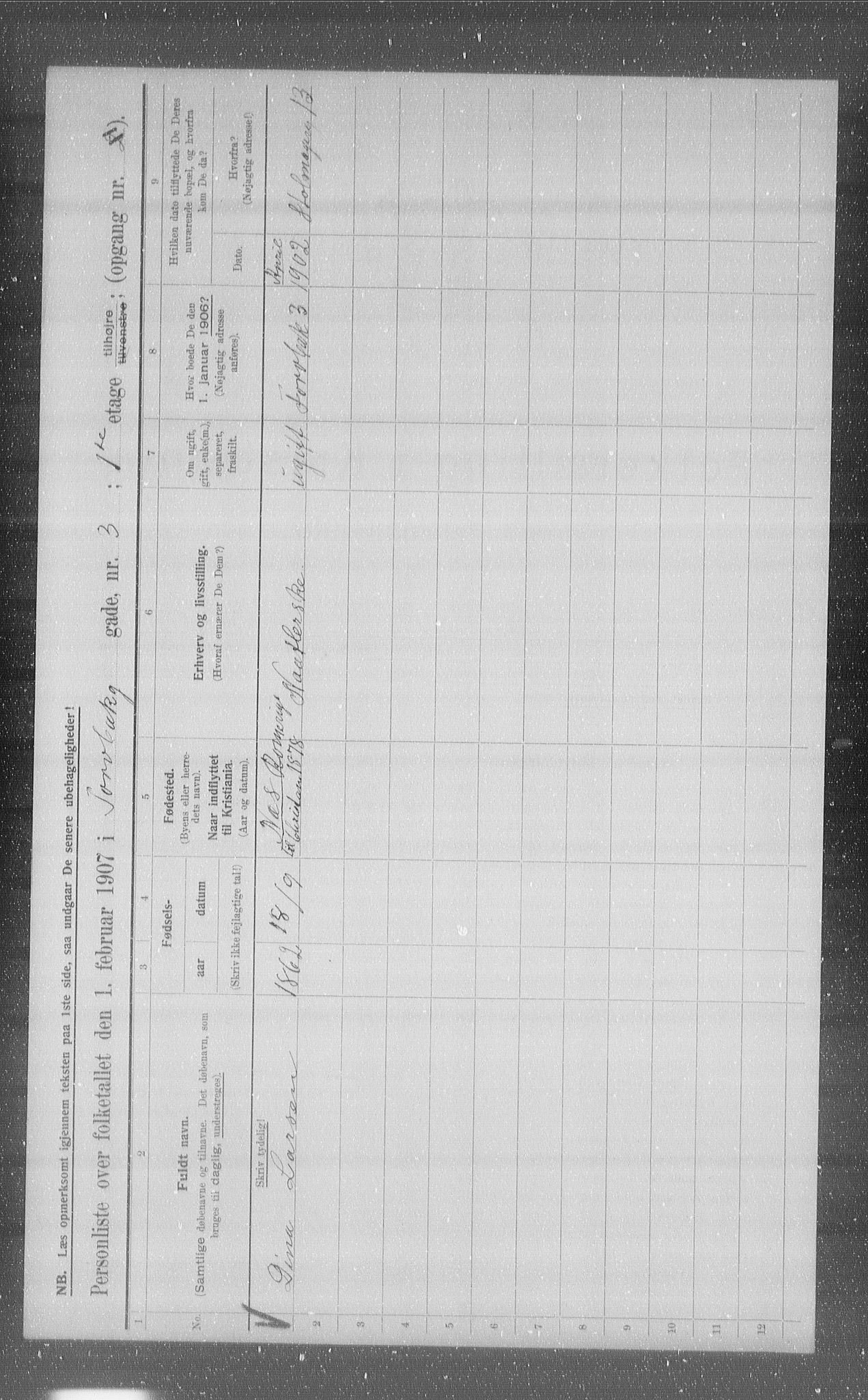 OBA, Municipal Census 1907 for Kristiania, 1907, p. 58478