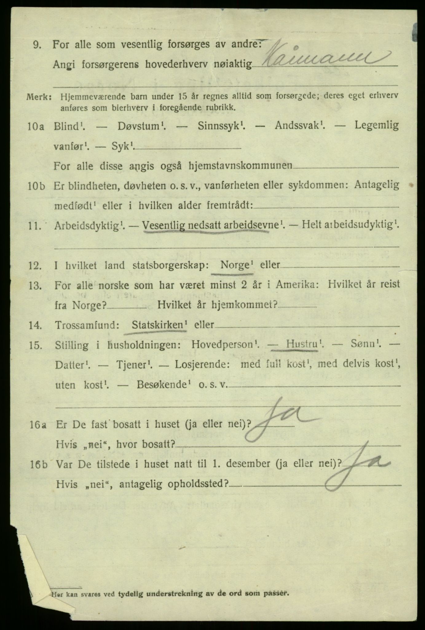 SAB, 1920 census for Manger, 1920, p. 3890