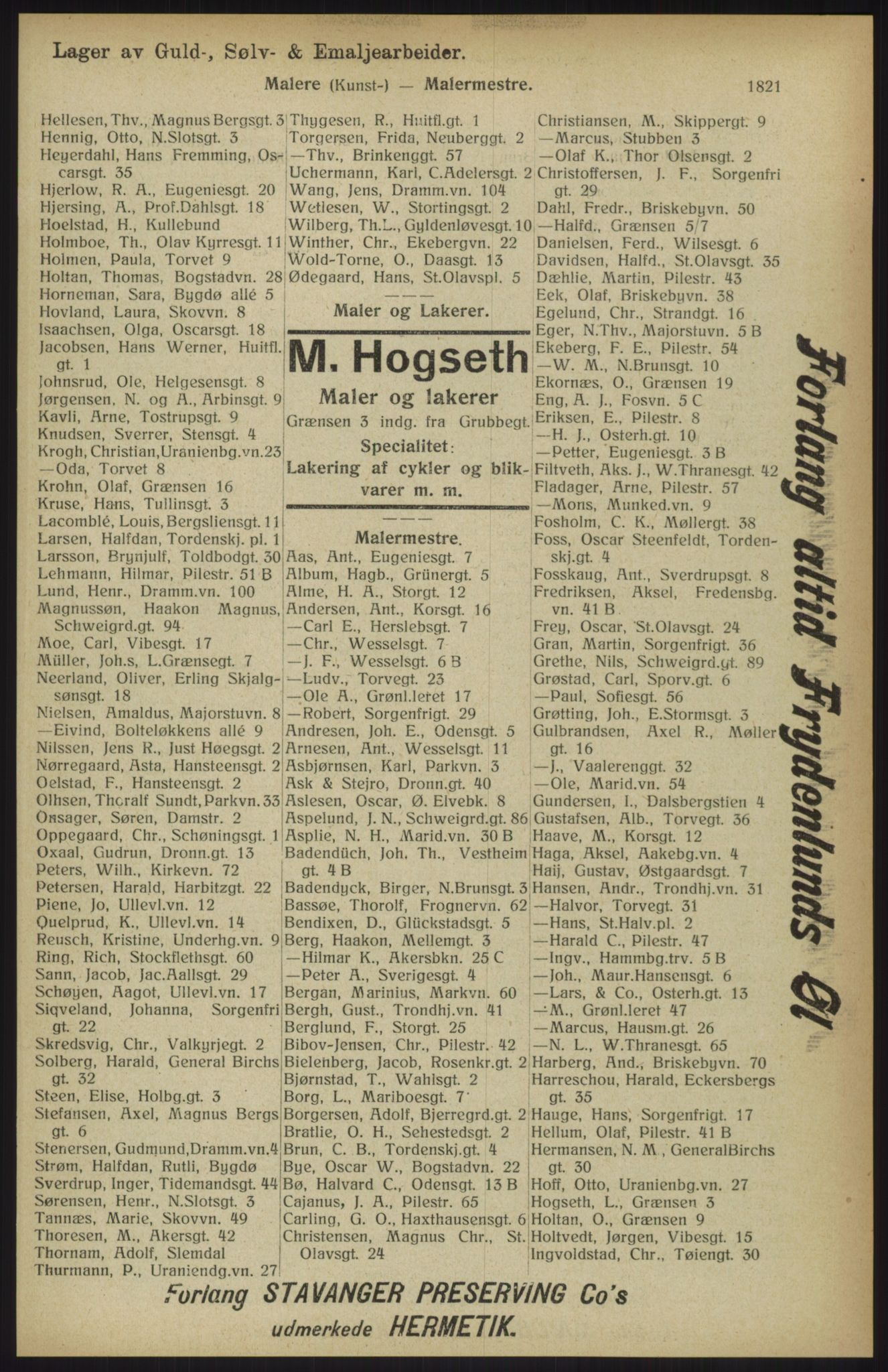 Kristiania/Oslo adressebok, PUBL/-, 1914, p. 1821