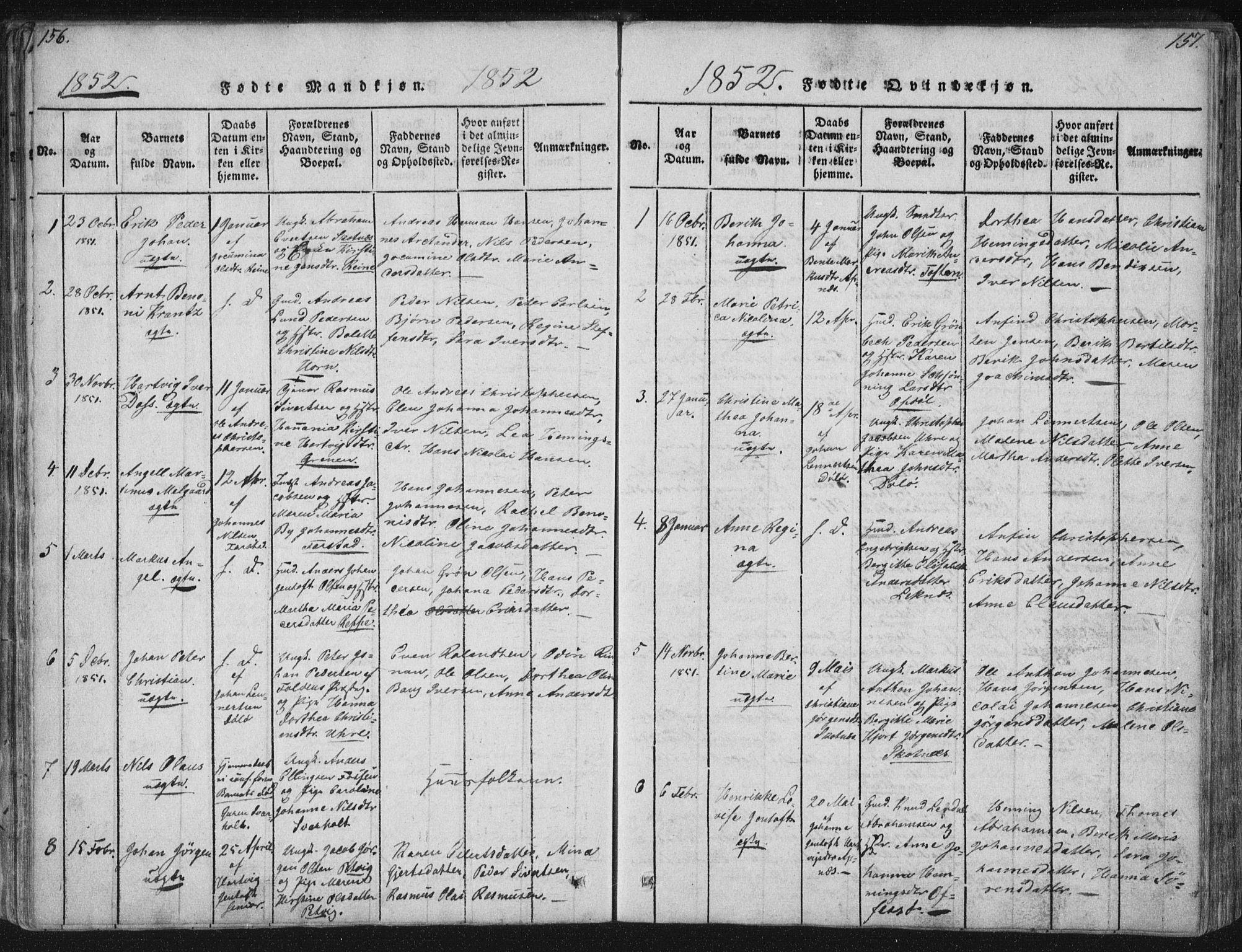 Ministerialprotokoller, klokkerbøker og fødselsregistre - Nordland, AV/SAT-A-1459/881/L1164: Parish register (copy) no. 881C01, 1818-1853, p. 156-157