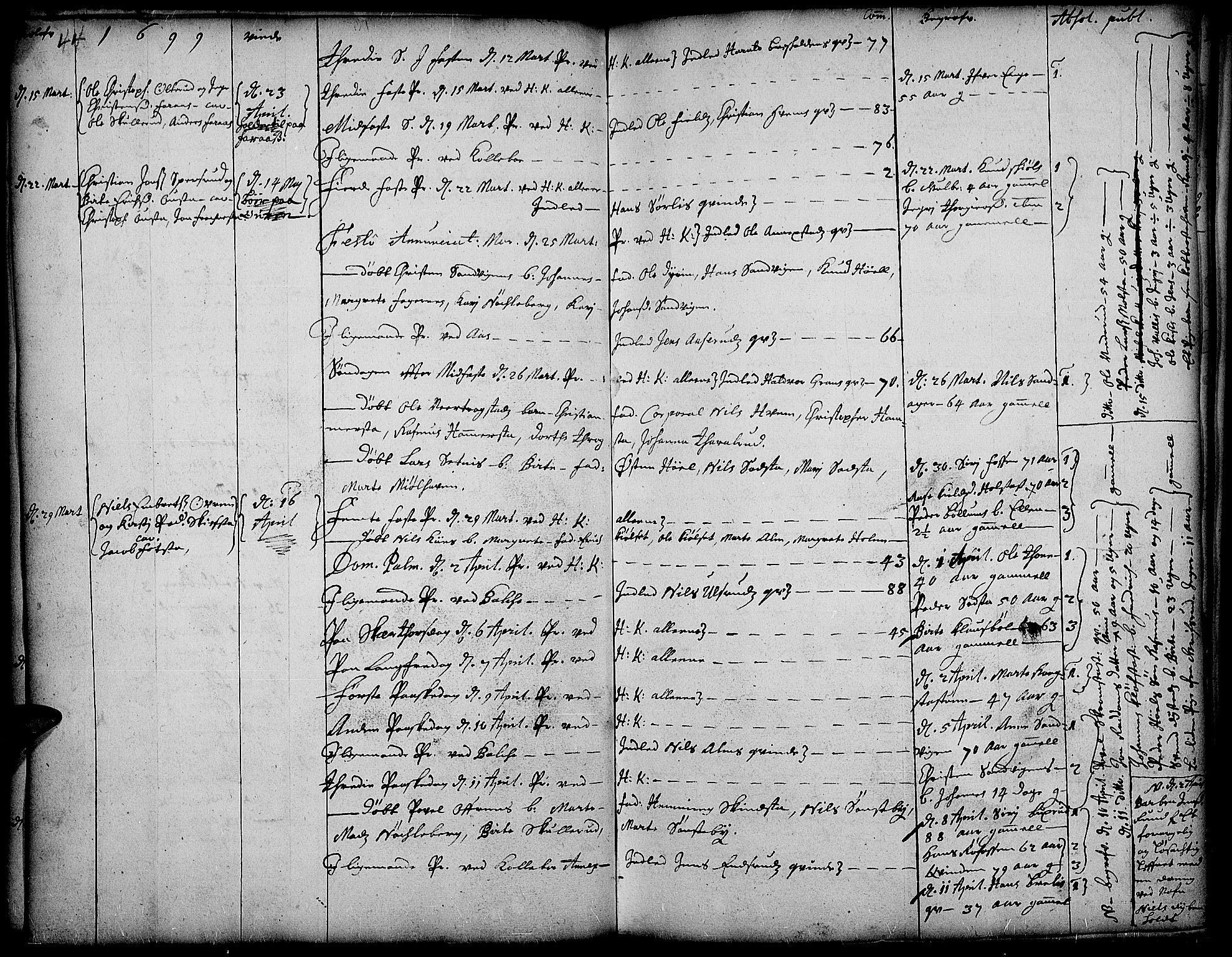 Toten prestekontor, AV/SAH-PREST-102/H/Ha/Haa/L0001: Parish register (official) no. 1, 1695-1713, p. 44