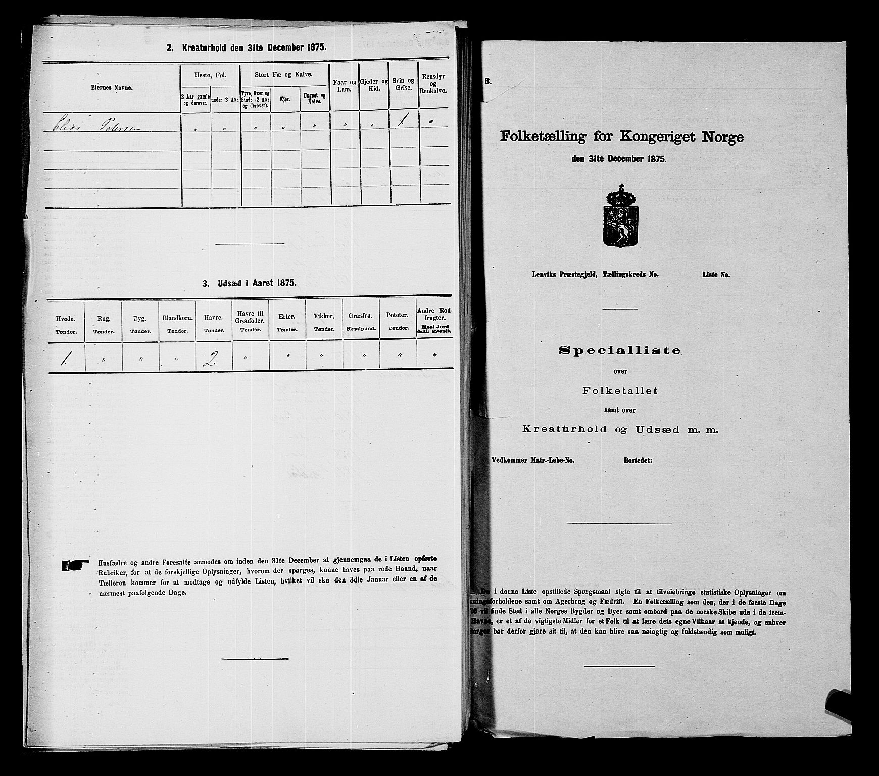 RA, 1875 census for 0116P Berg, 1875, p. 141