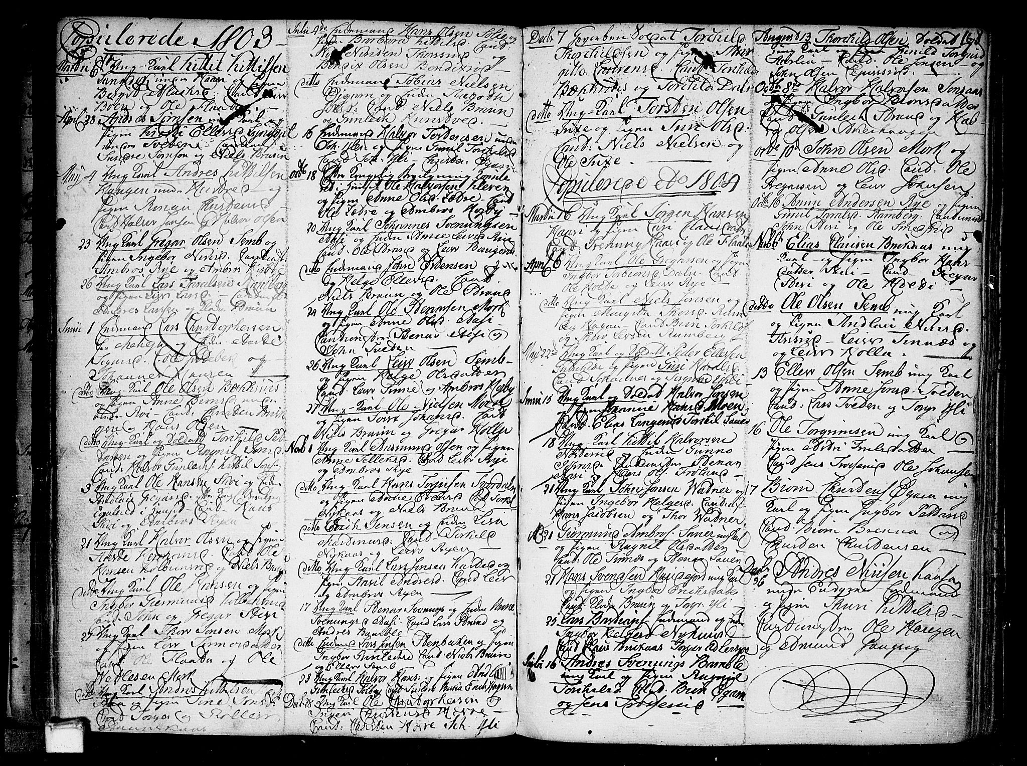 Heddal kirkebøker, SAKO/A-268/F/Fa/L0004: Parish register (official) no. I 4, 1784-1814, p. 168