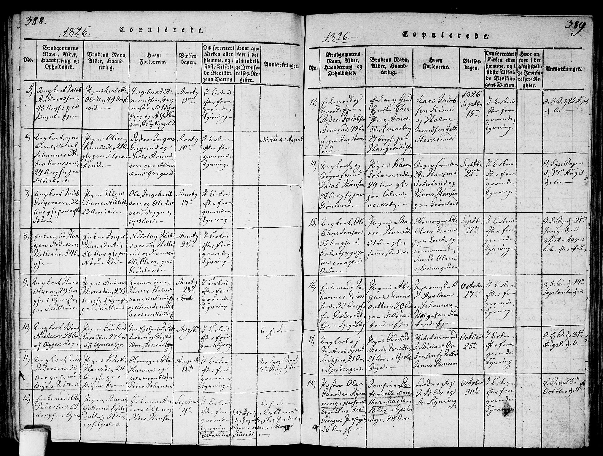 Gamlebyen prestekontor Kirkebøker, SAO/A-10884/F/Fa/L0002: Parish register (official) no. 2, 1817-1829, p. 388-389