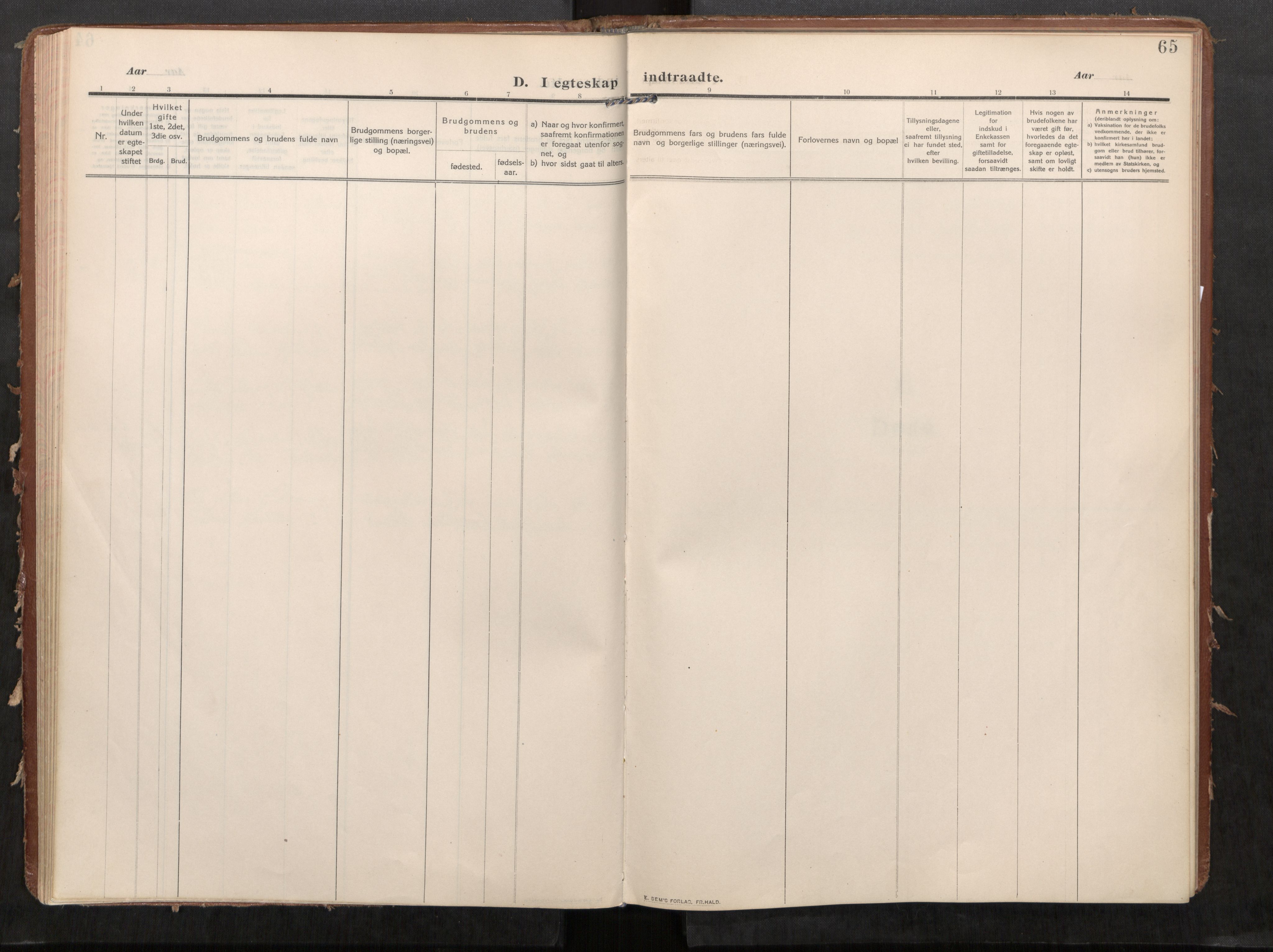 Stod sokneprestkontor, SAT/A-1164/1/I/I1/I1a/L0002: Parish register (official) no. 2, 1909-1922, p. 65