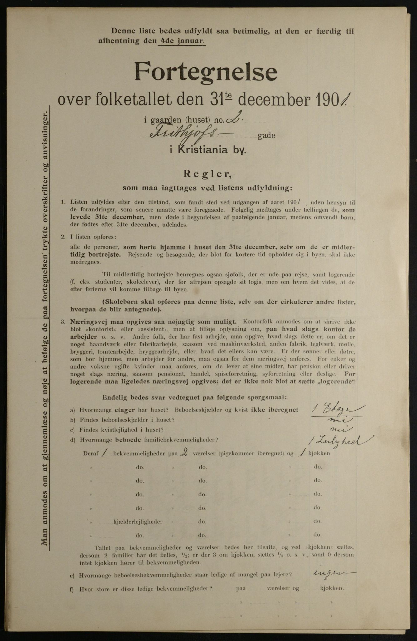 OBA, Municipal Census 1901 for Kristiania, 1901, p. 4331