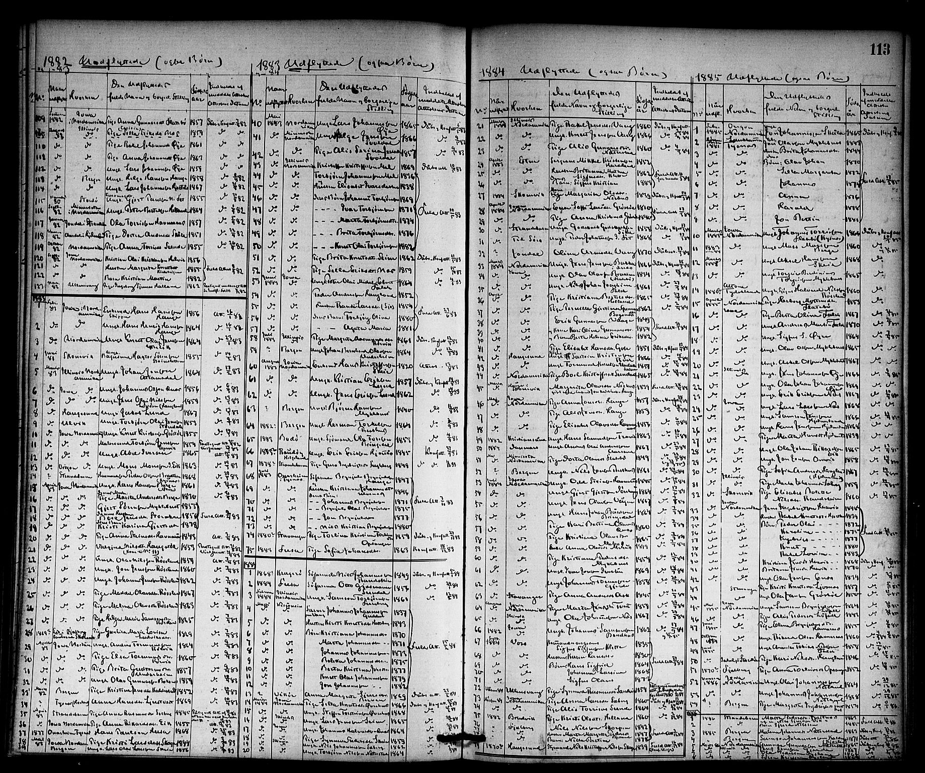 Kvinnherad sokneprestembete, SAB/A-76401/H/Haa: Parish register (official) no. A 10, 1867-1886, p. 113