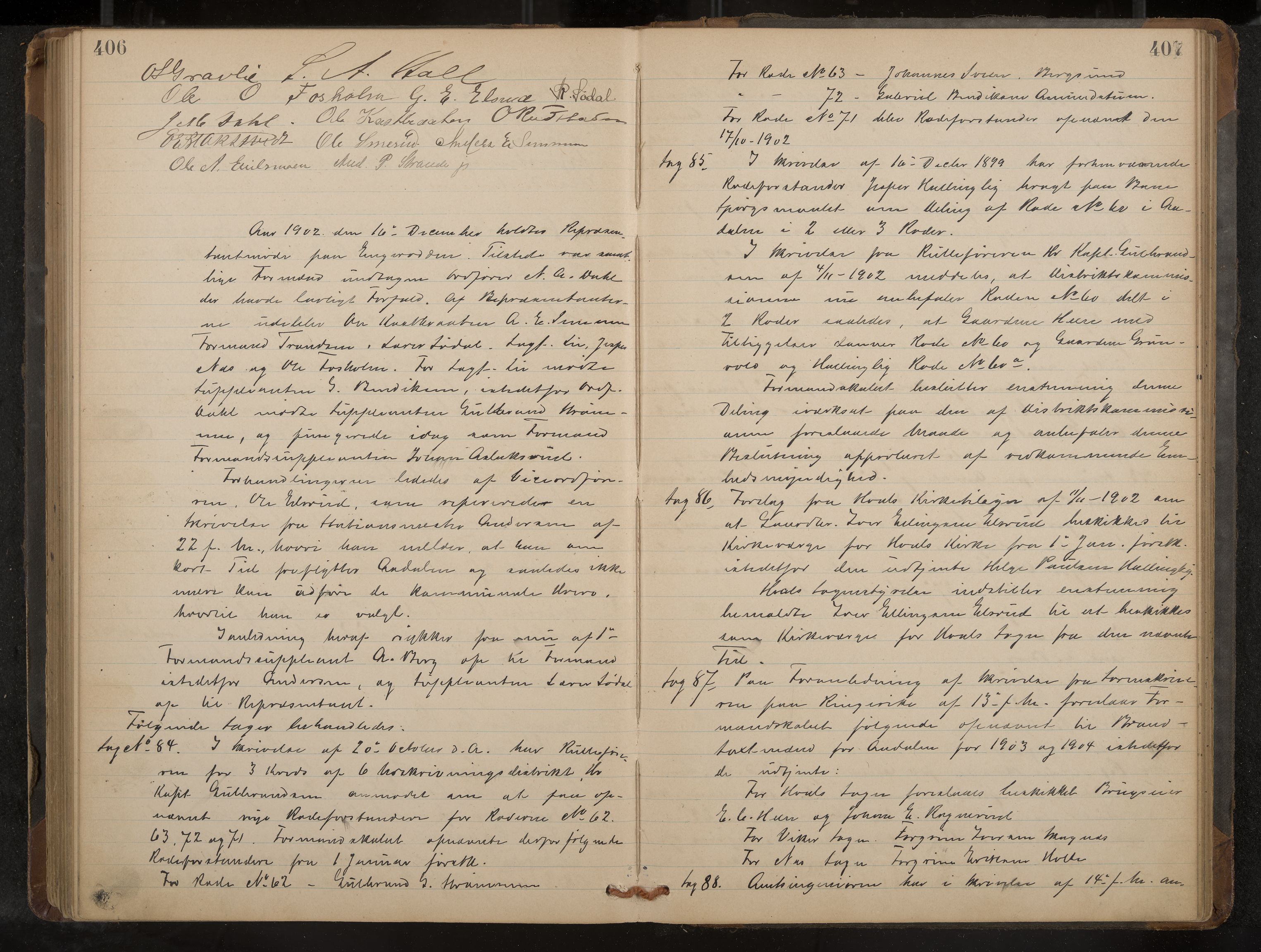 Ådal formannskap og sentraladministrasjon, IKAK/0614021/A/Aa/L0002: Møtebok, 1891-1907, p. 406-407