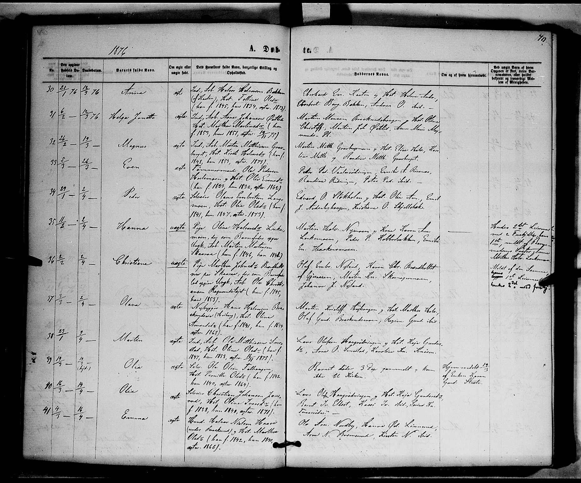 Våler prestekontor, Hedmark, AV/SAH-PREST-040/H/Ha/Haa/L0002: Parish register (official) no. 2, 1867-1878, p. 70