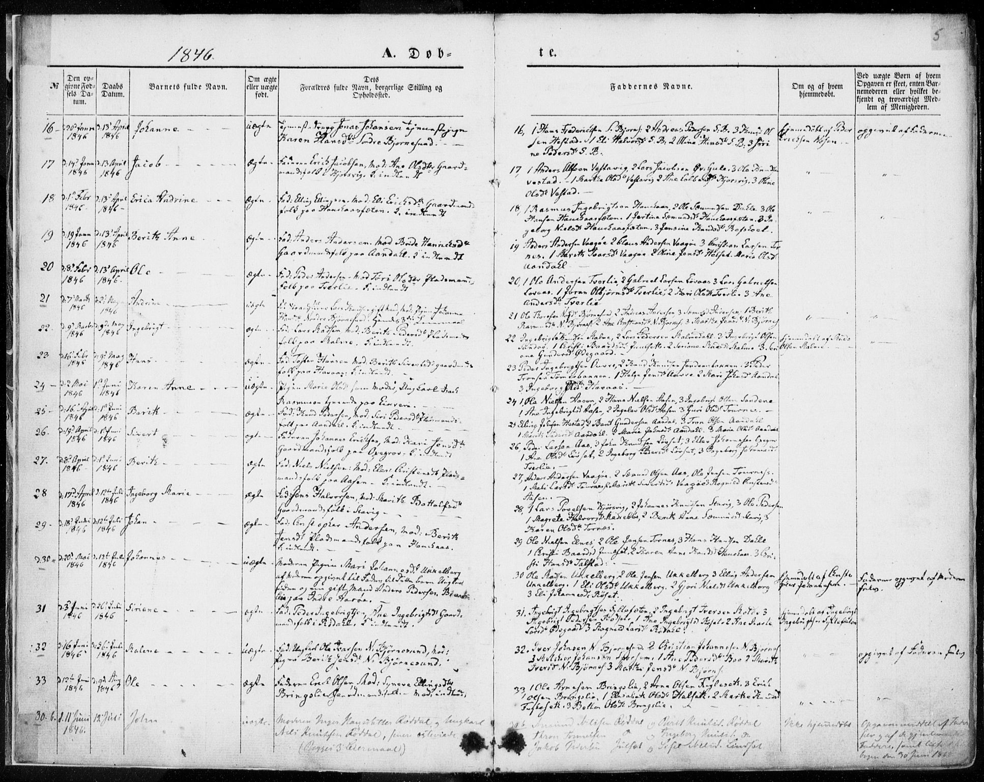Ministerialprotokoller, klokkerbøker og fødselsregistre - Møre og Romsdal, SAT/A-1454/565/L0748: Parish register (official) no. 565A02, 1845-1872, p. 5