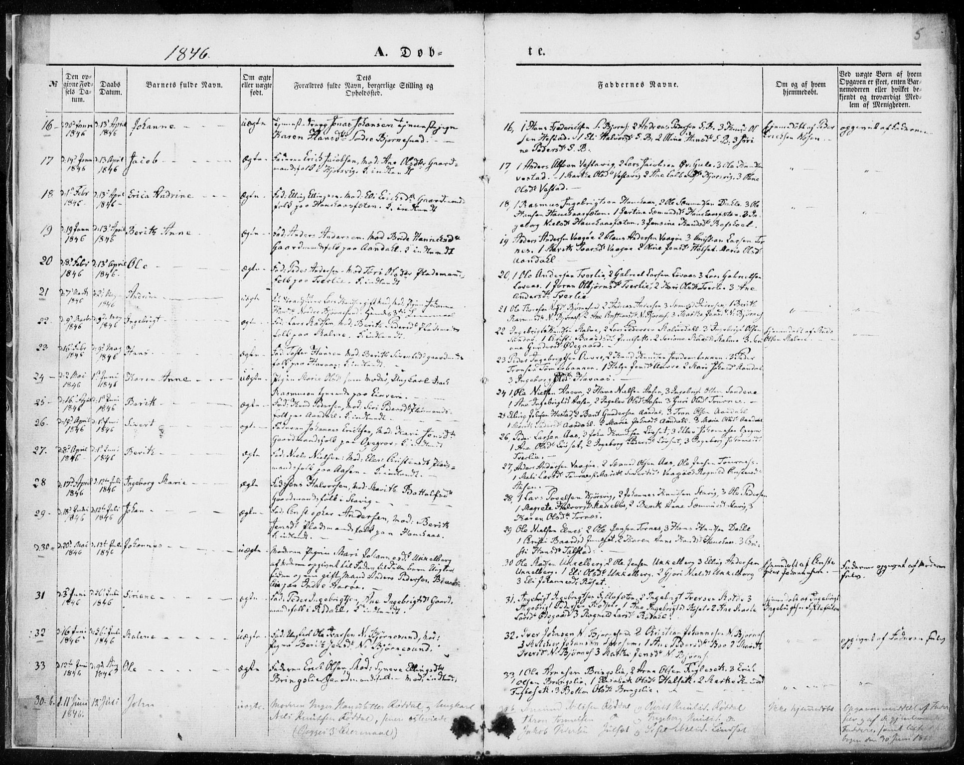 Ministerialprotokoller, klokkerbøker og fødselsregistre - Møre og Romsdal, AV/SAT-A-1454/565/L0748: Parish register (official) no. 565A02, 1845-1872, p. 5