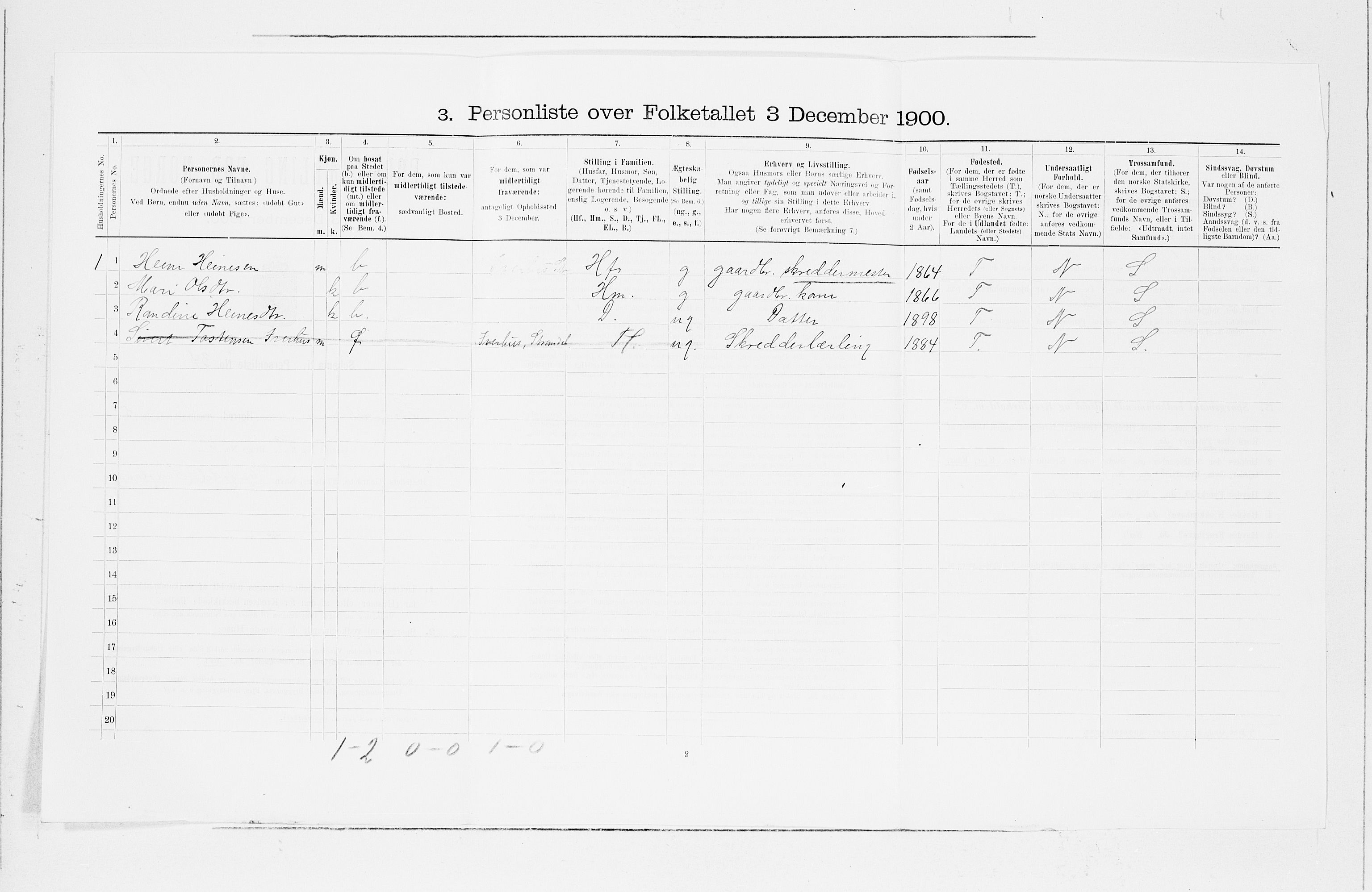 SAB, 1900 census for Strandebarm og Varaldsøy, 1900, p. 704