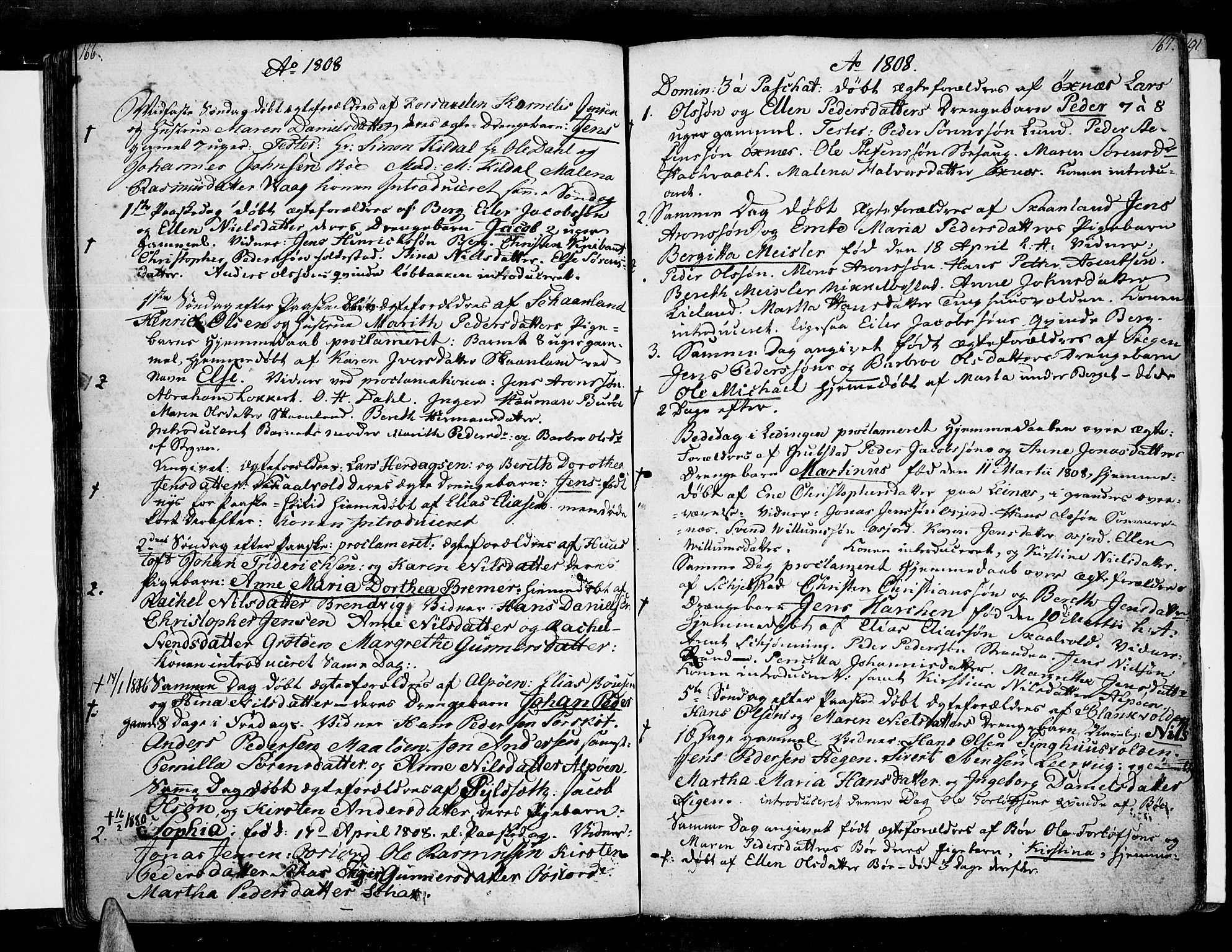 Ministerialprotokoller, klokkerbøker og fødselsregistre - Nordland, AV/SAT-A-1459/855/L0797: Parish register (official) no. 855A05, 1800-1820, p. 166-167