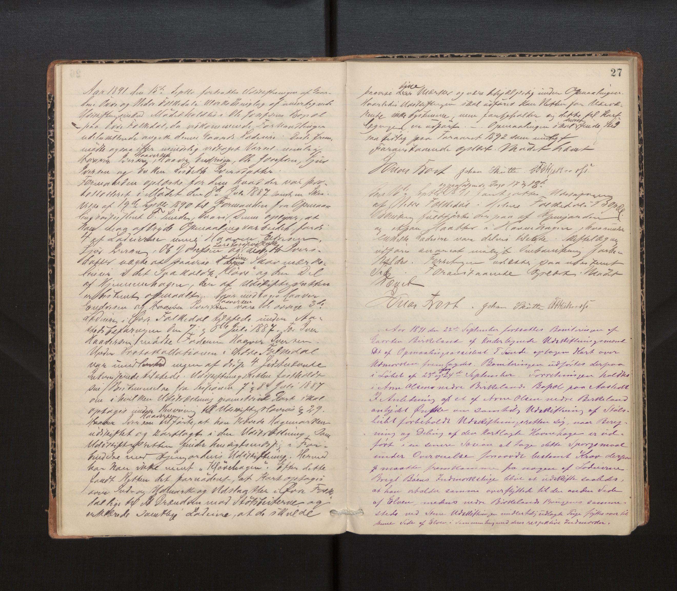 Hordaland jordskiftedøme - IV Hardanger jordskiftedistrikt, AV/SAB-A-7101/A/Aa/L0013: Forhandlingsprotokoll, 1890-1894, p. 26b-27a