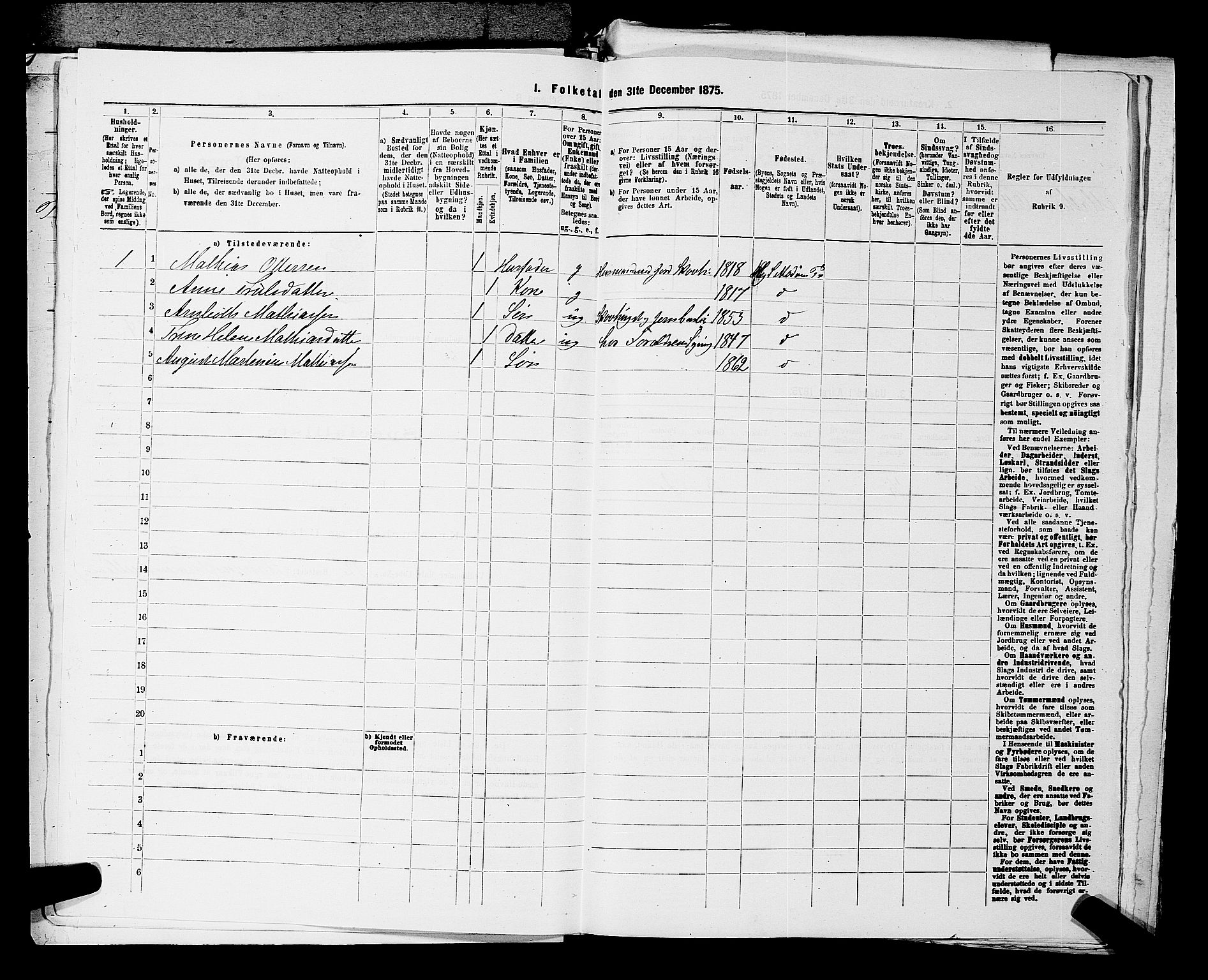 SAKO, 1875 census for 0623P Modum, 1875, p. 1277